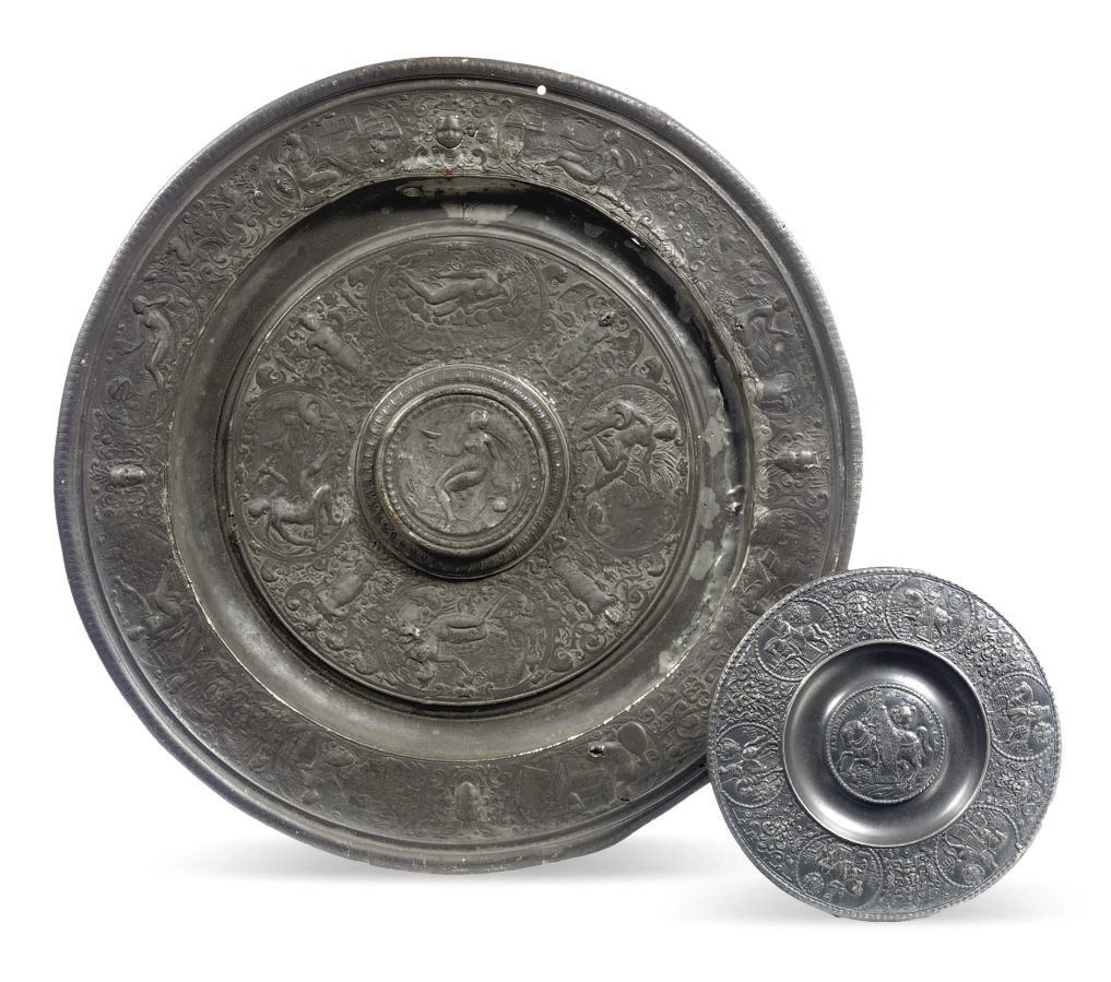A GERMAN PEWTER RELIEF PLATE , NUREMBERG, 17TH CENTURY Christie's