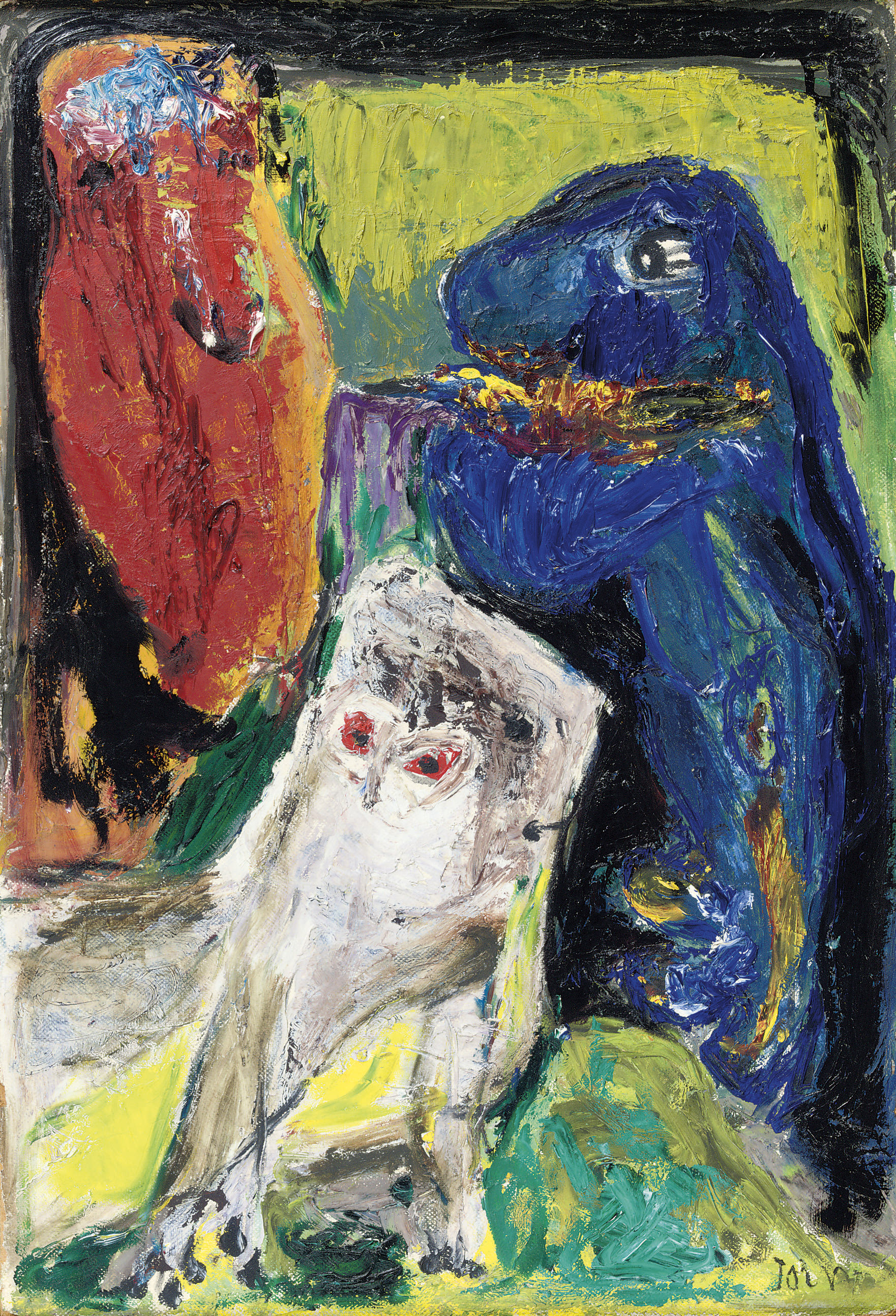 Asger Jorn (1914-1973) , Komposition med ugle og fabeldyr | Christie's