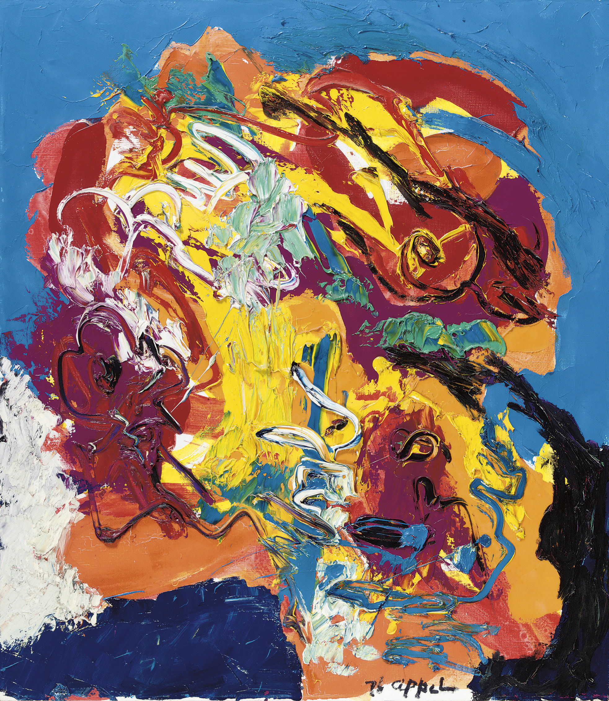 Asger Jorn (1914-1973) , Komposition med ugle og fabeldyr | Christie's