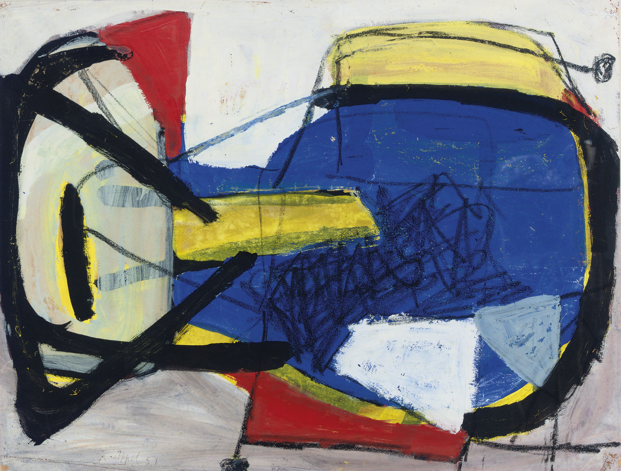 Asger Jorn (1914-1973) , Komposition med ugle og fabeldyr | Christie's
