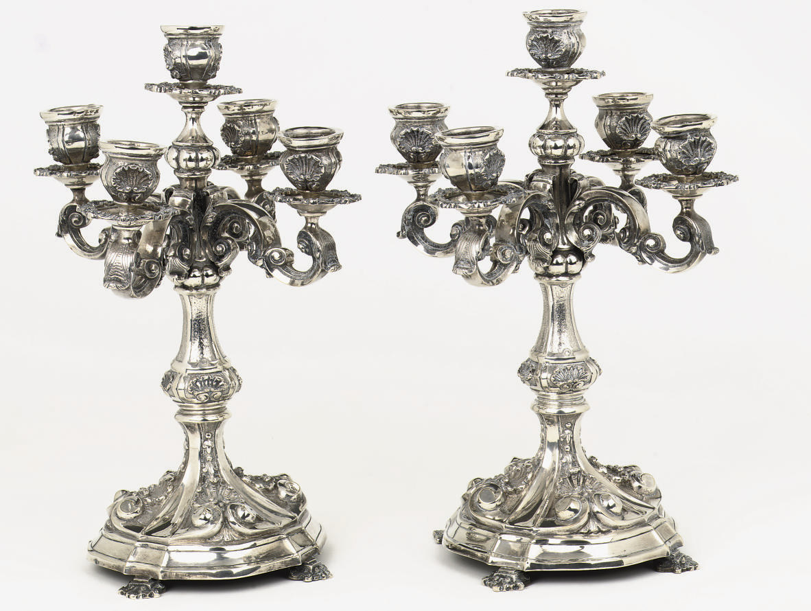 A pair of Portuguese fivelight candelabra , 20TH CENTURY Christie's