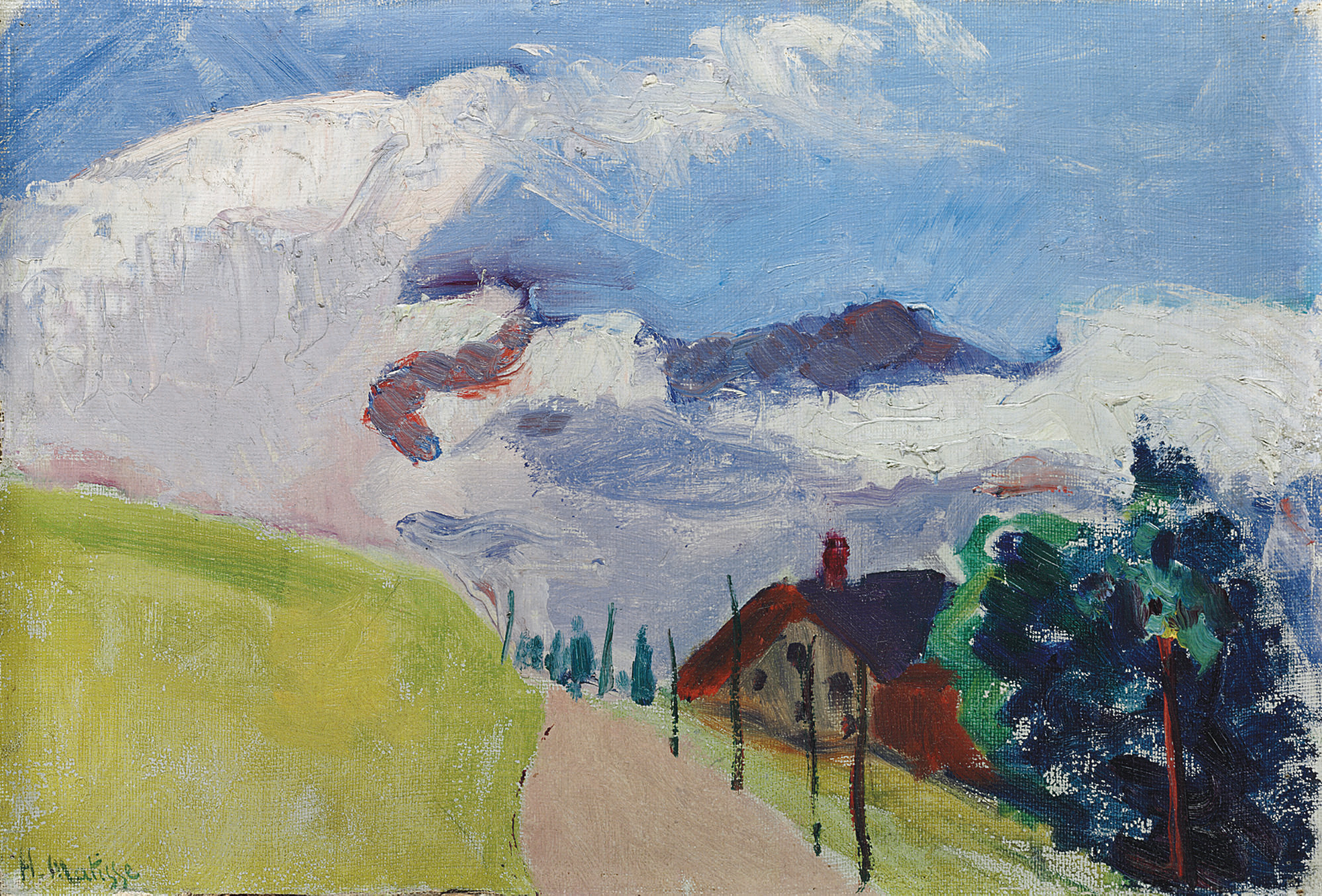 Paysage suisse (Route de Chézières à Villars) 
