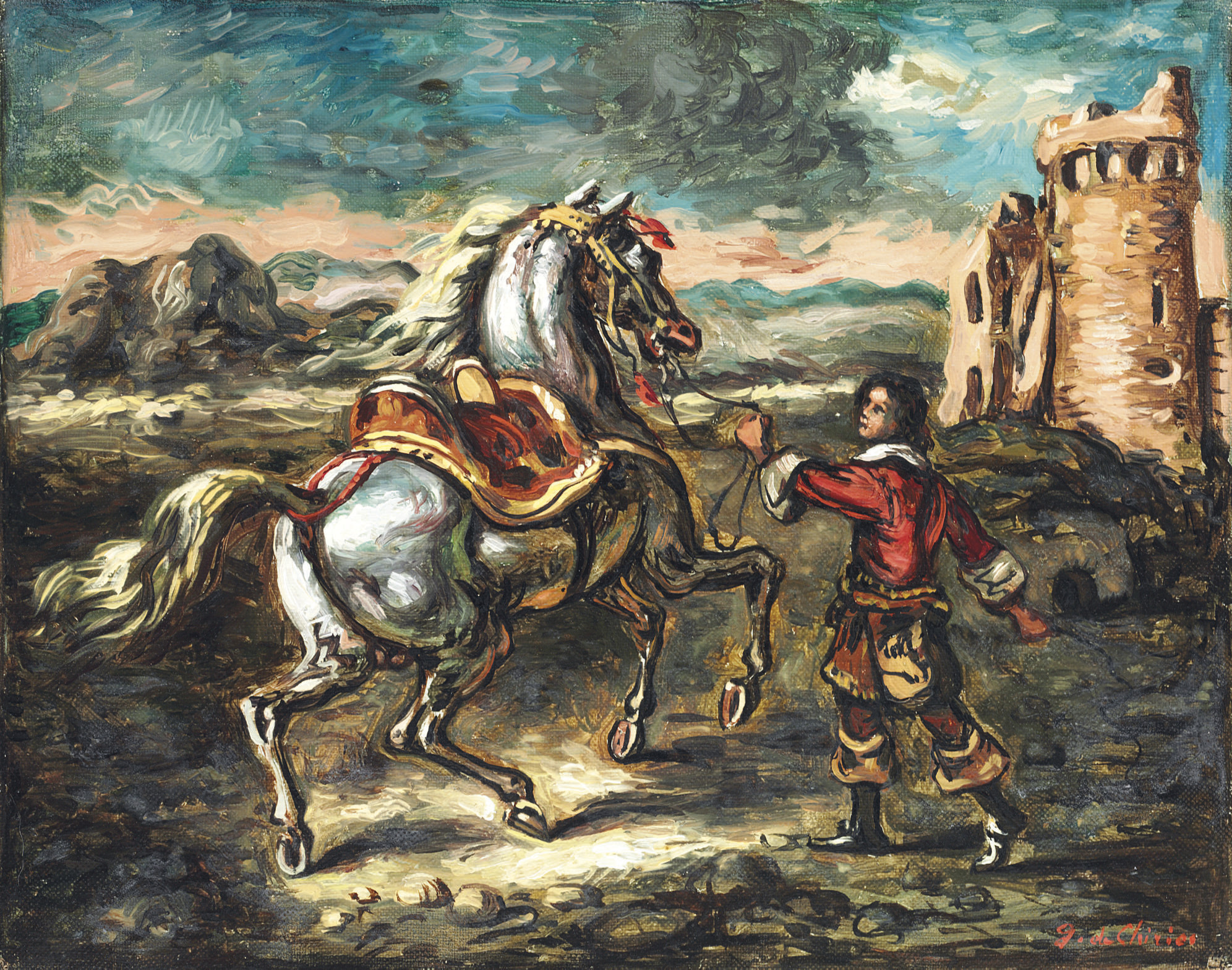 Cavallo con giovane scudiere 
