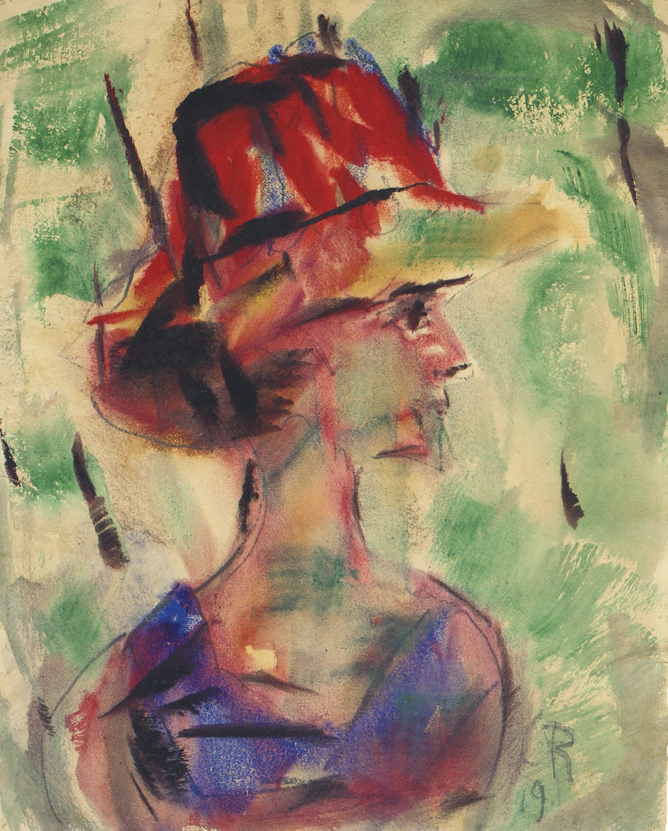 Christian Rohlfs (1849-1938) , Weibliches Porträt (vermutlich Helene ...