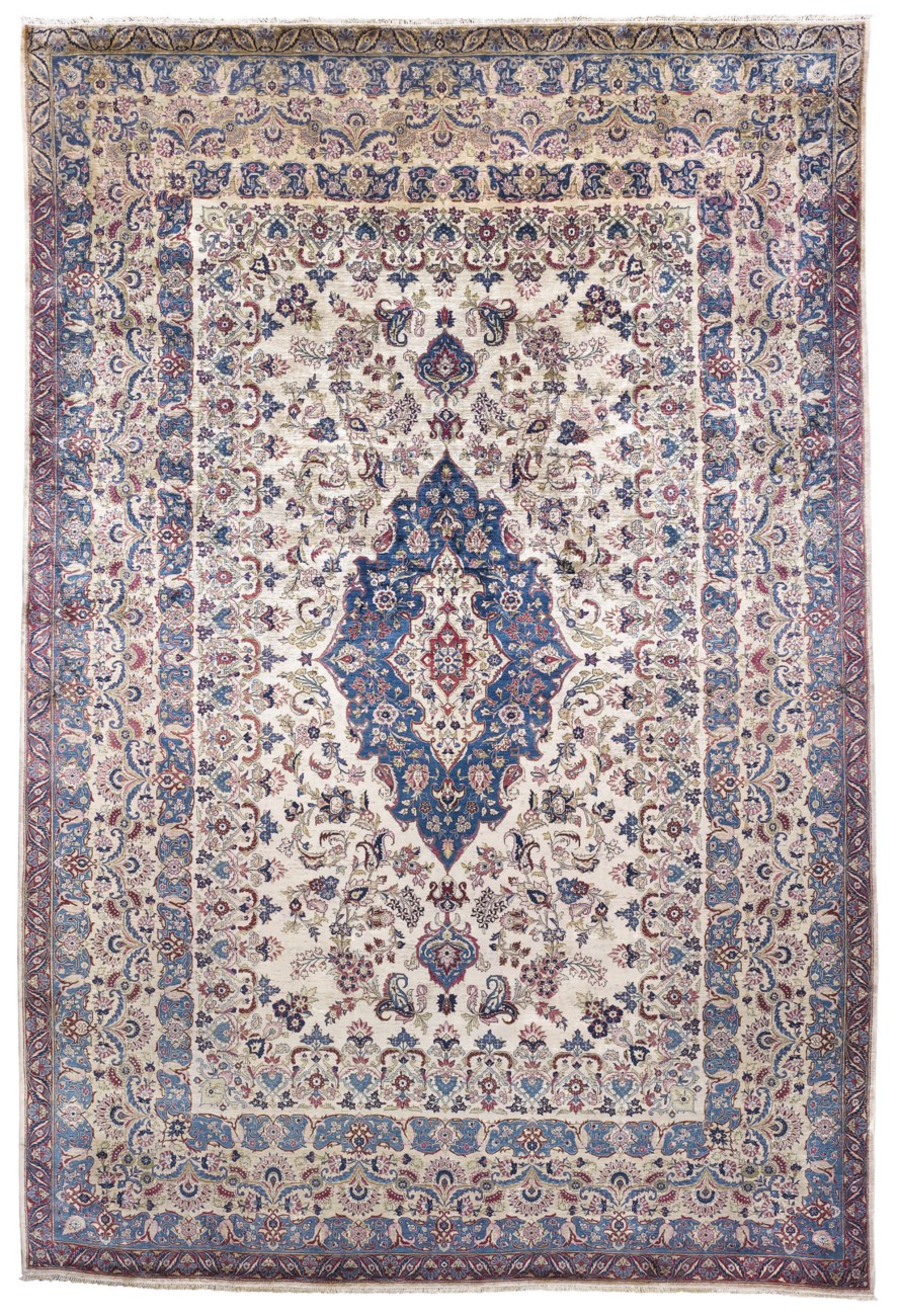 A SILK KASHAN CARPET