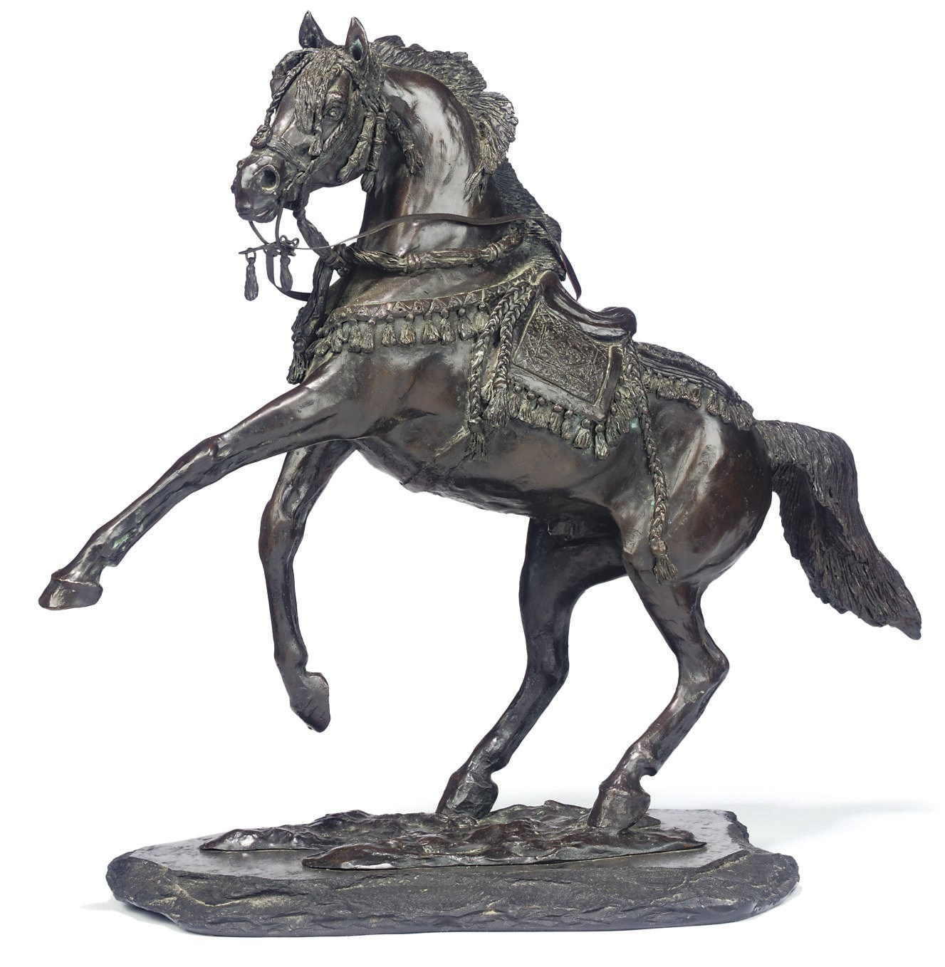 AN ENGLISH BRONZE MODEL OF REARING HORSE , CIRCA 1977 Christie's