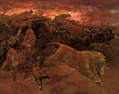 John Trivett Nettleship (18411902) , The forest fire Christie's