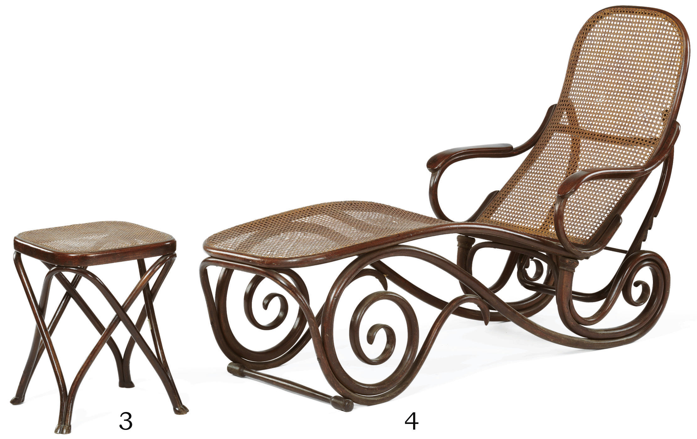 , A BENTWOOD AND CANE CHAISE LONGUE, NO. 9702, CIRCA 1890