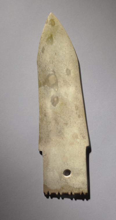 AN ALTERED JADE GE HALBERD  BLADE LATE SHANG EARLY 