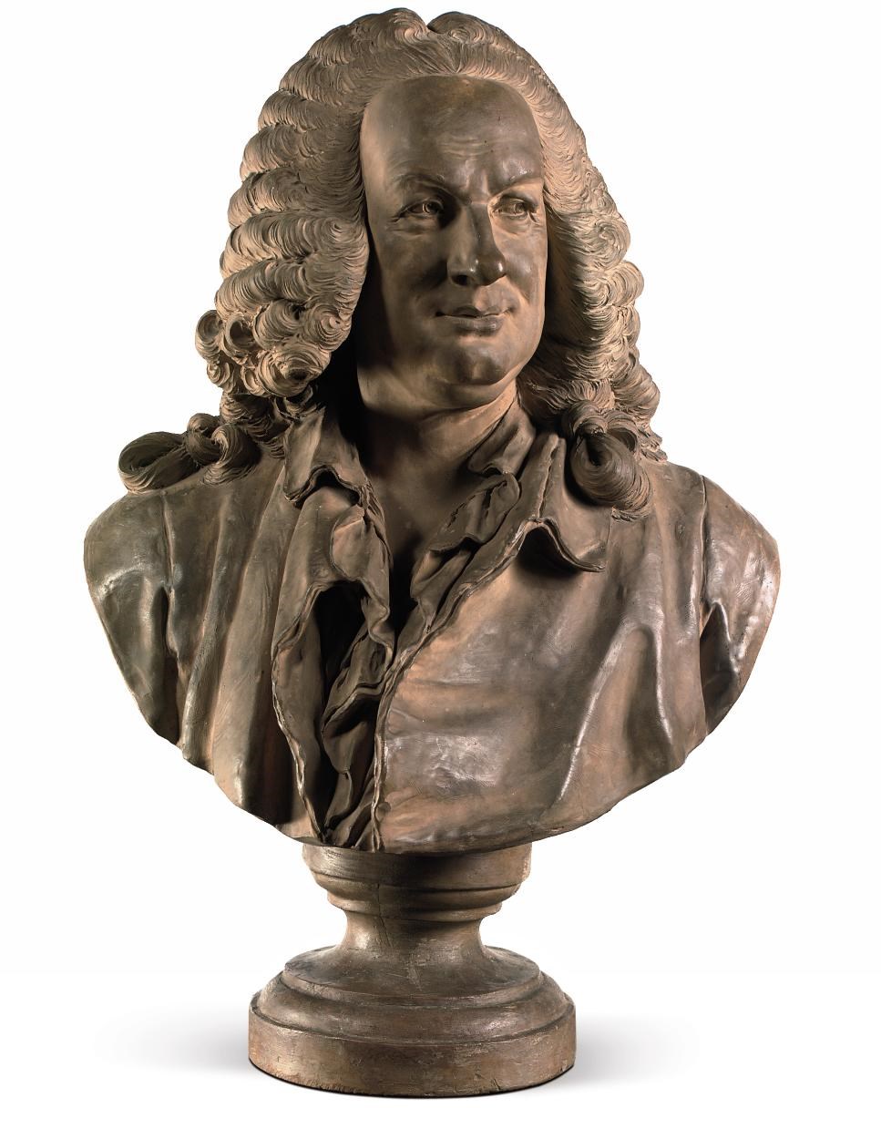 A TERRACOTTA BUST OF JEAN BAPTISTE ROUSSEAU