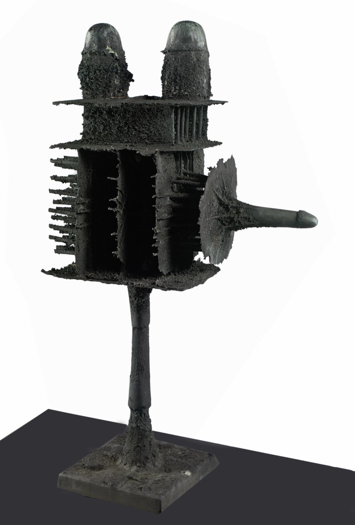 A BRONZE COMPOSITION ENTITLED 'ADAM 1'