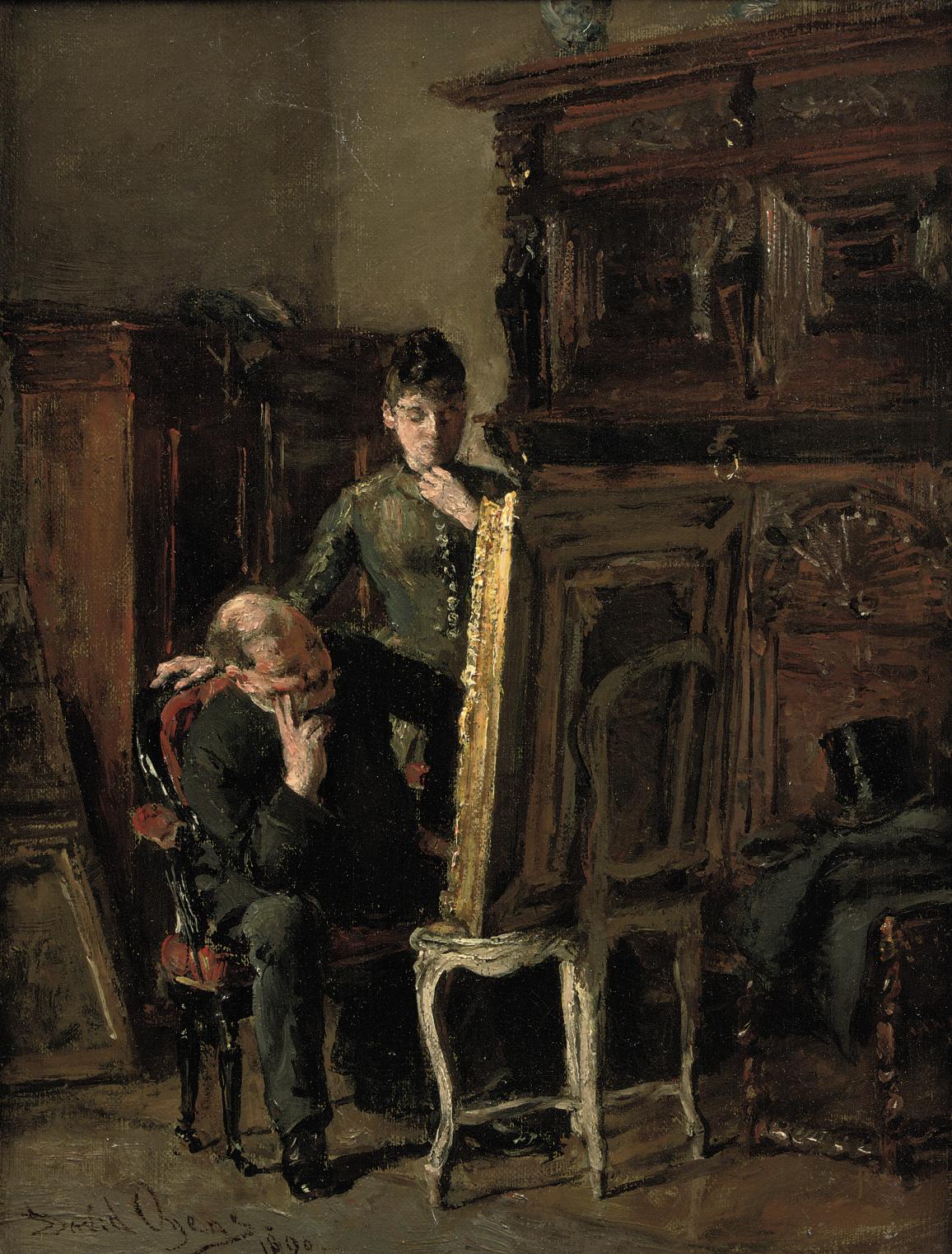 David Oyens (18421902) , Admiring a Masterpiece Christie's