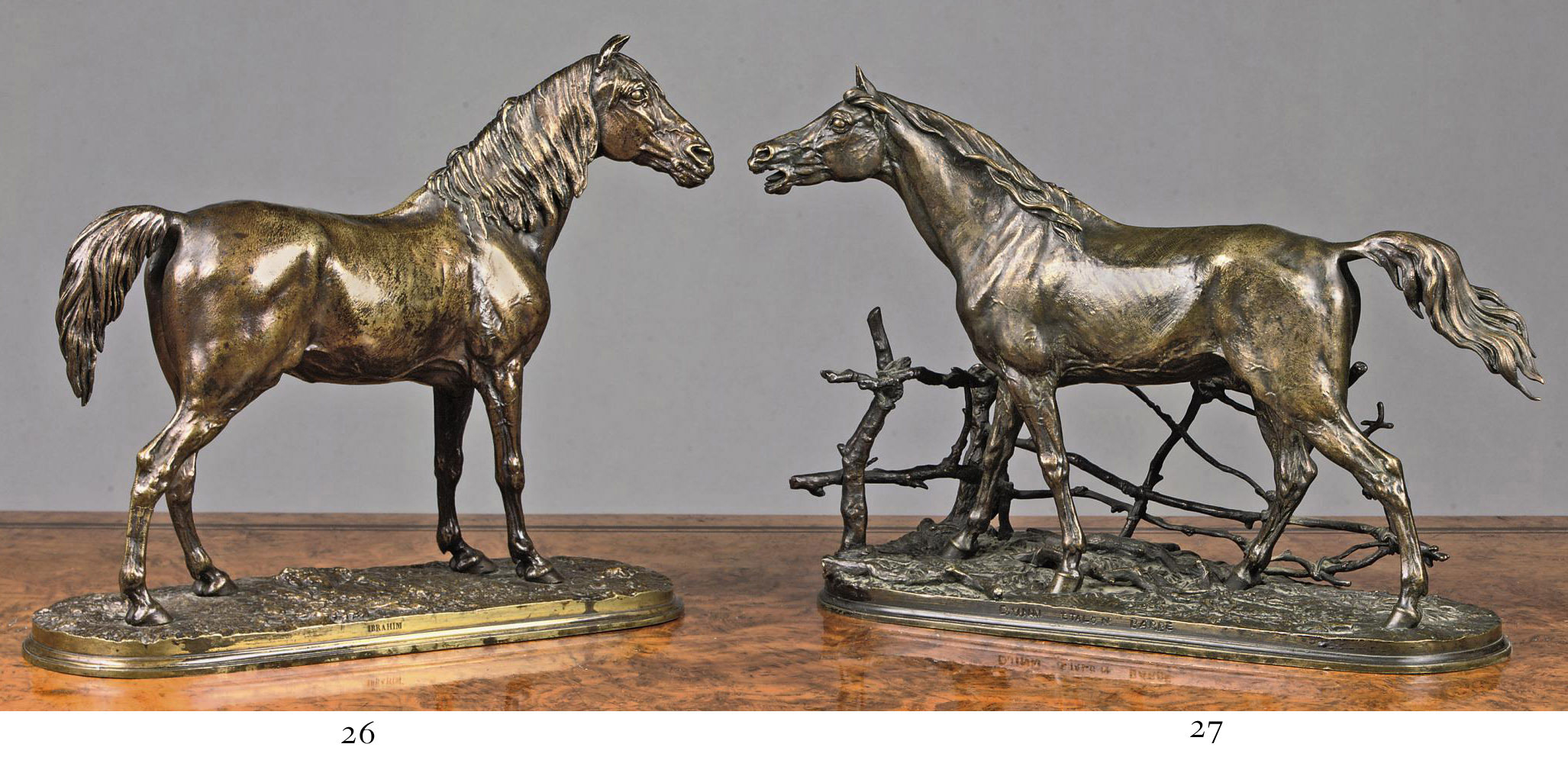 A FRENCH BRONZE HORSE ENTITLED 'DJINN ETALON ARABE' , CAST FROM THE