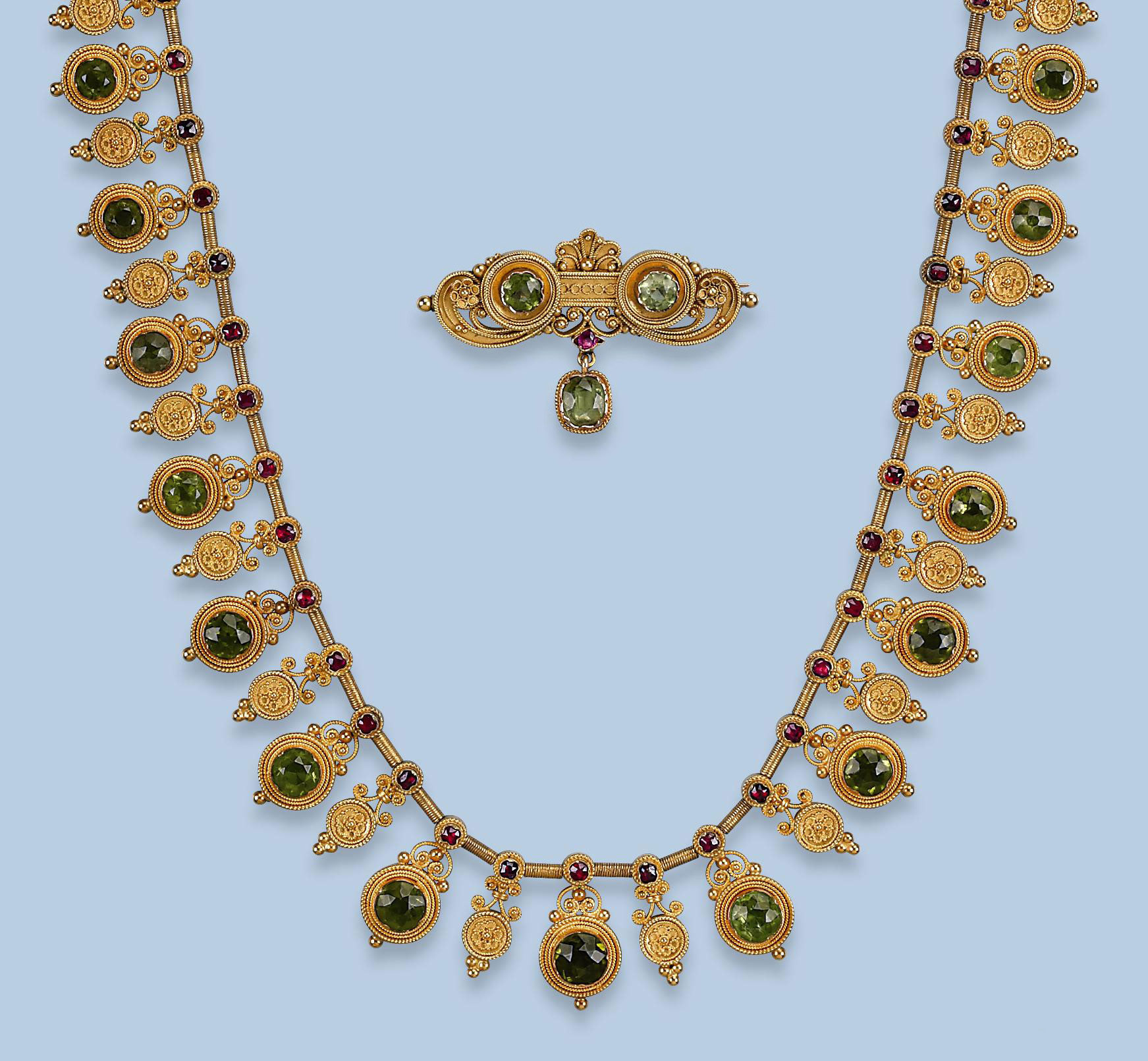 AN ANTIQUE PERIDOT AND RUBY NECKLACE Christie's