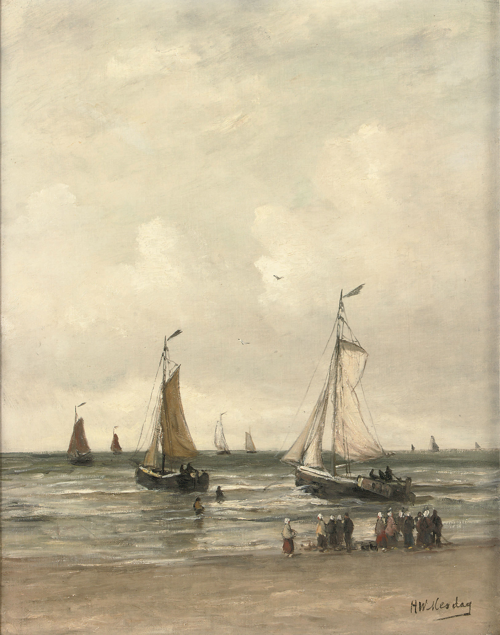 Hendrik Willem Mesdag (18311915) , Collecting the day's catch Christie's
