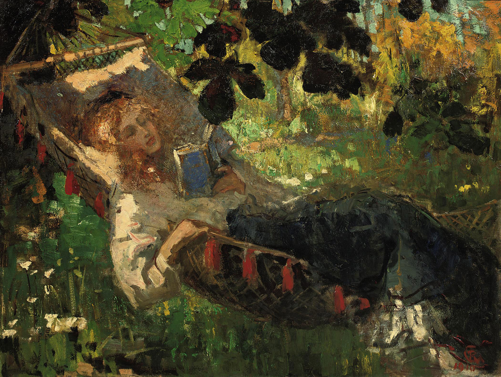 Robert Archibalt Graafland 1875 1940 A Girl Reading In A