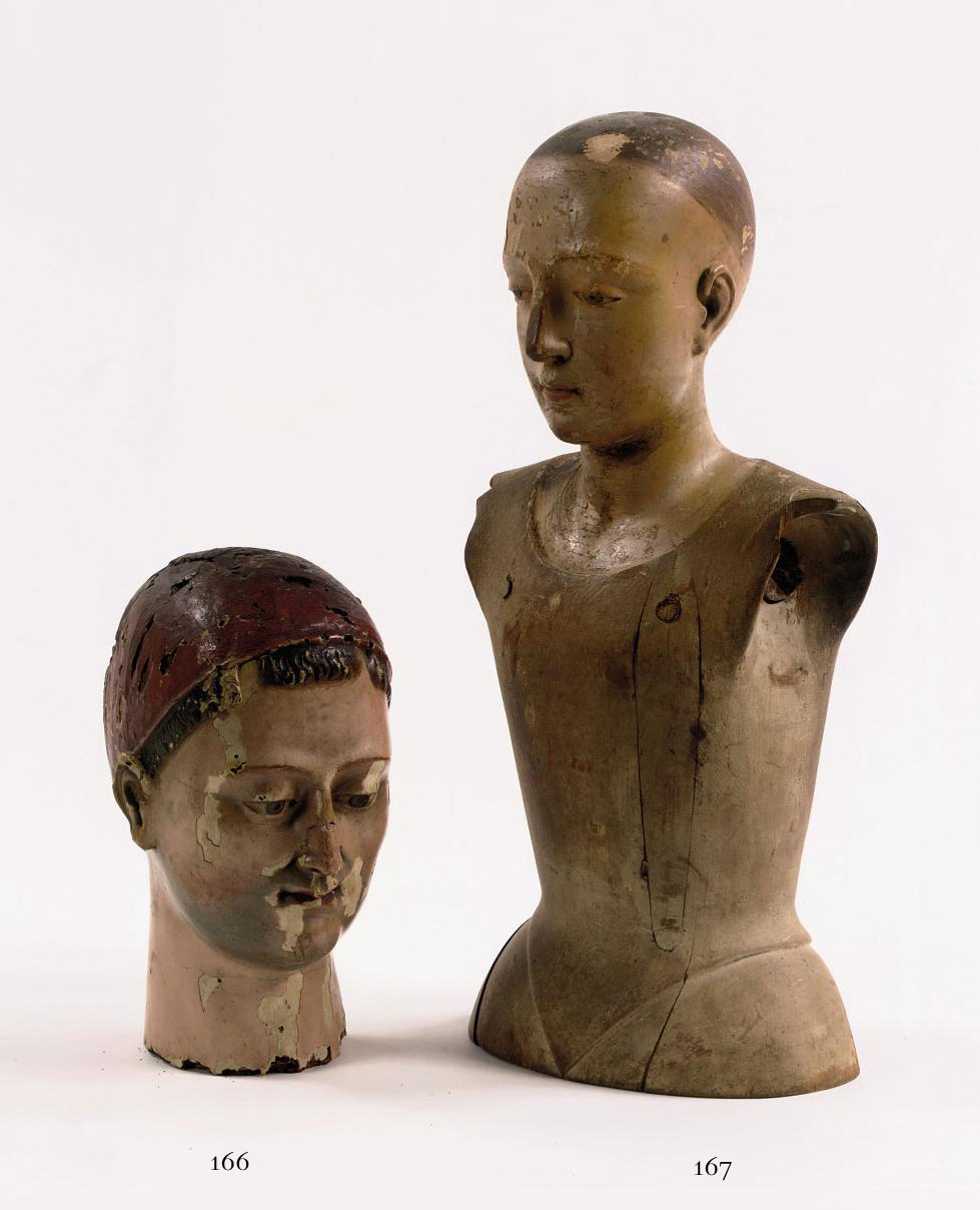A Polychrome Carved Wood Bust Of A Cardinal