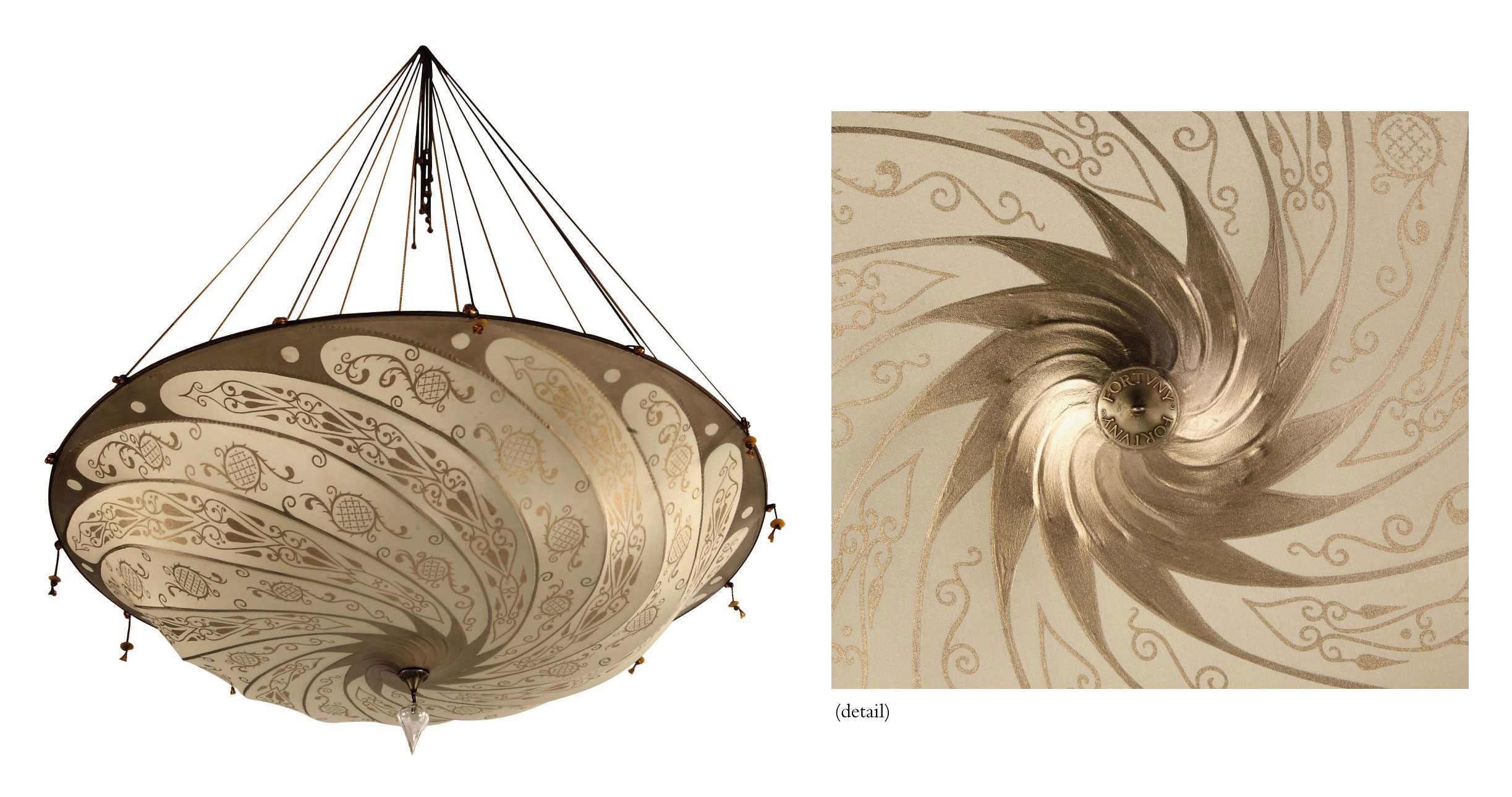 A Venetian Silk Fortuny Chandelier