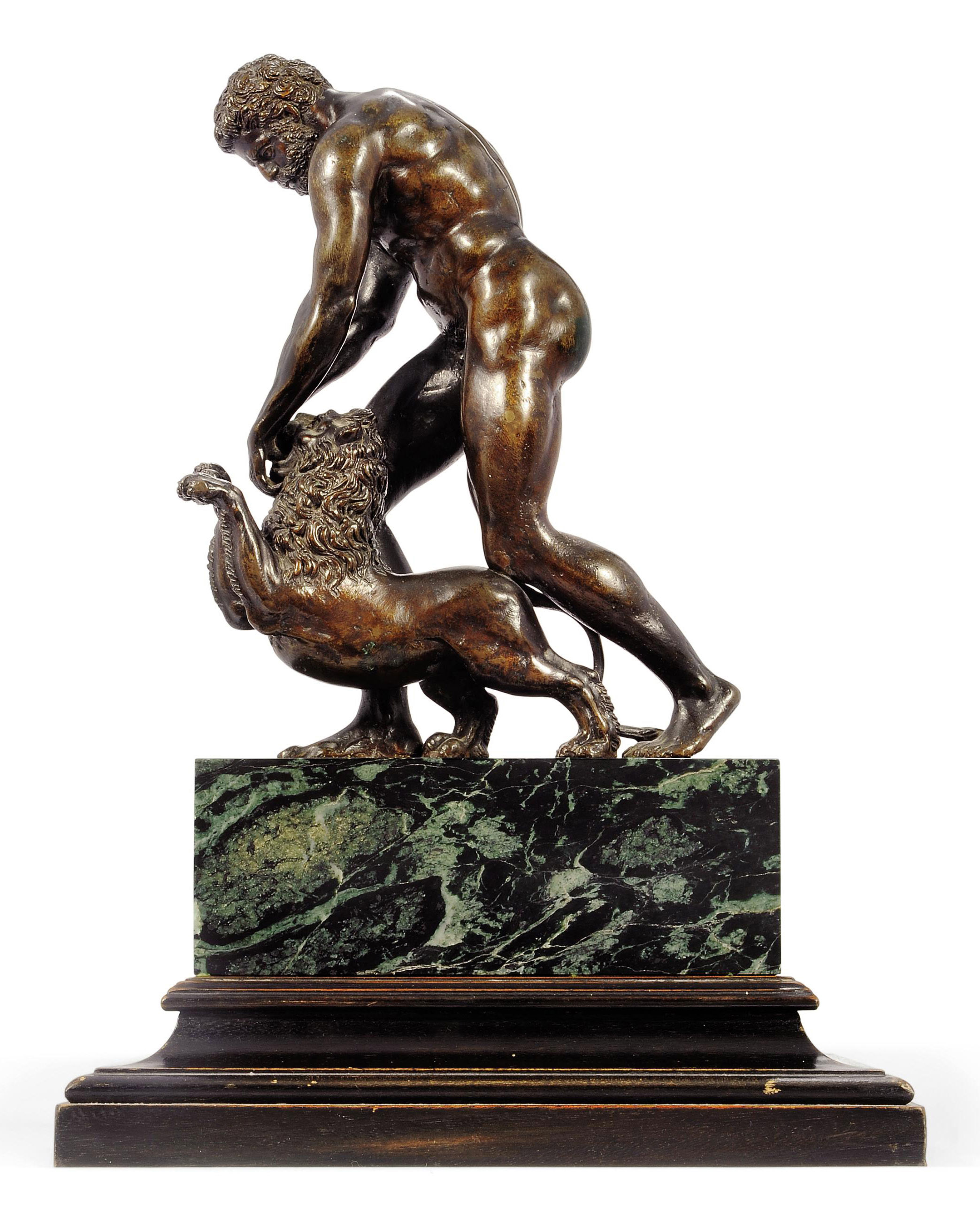 A BRONZE GROUP OF HERCULES AND THE NEMEAN LION , ITALIAN, SECOND HALF