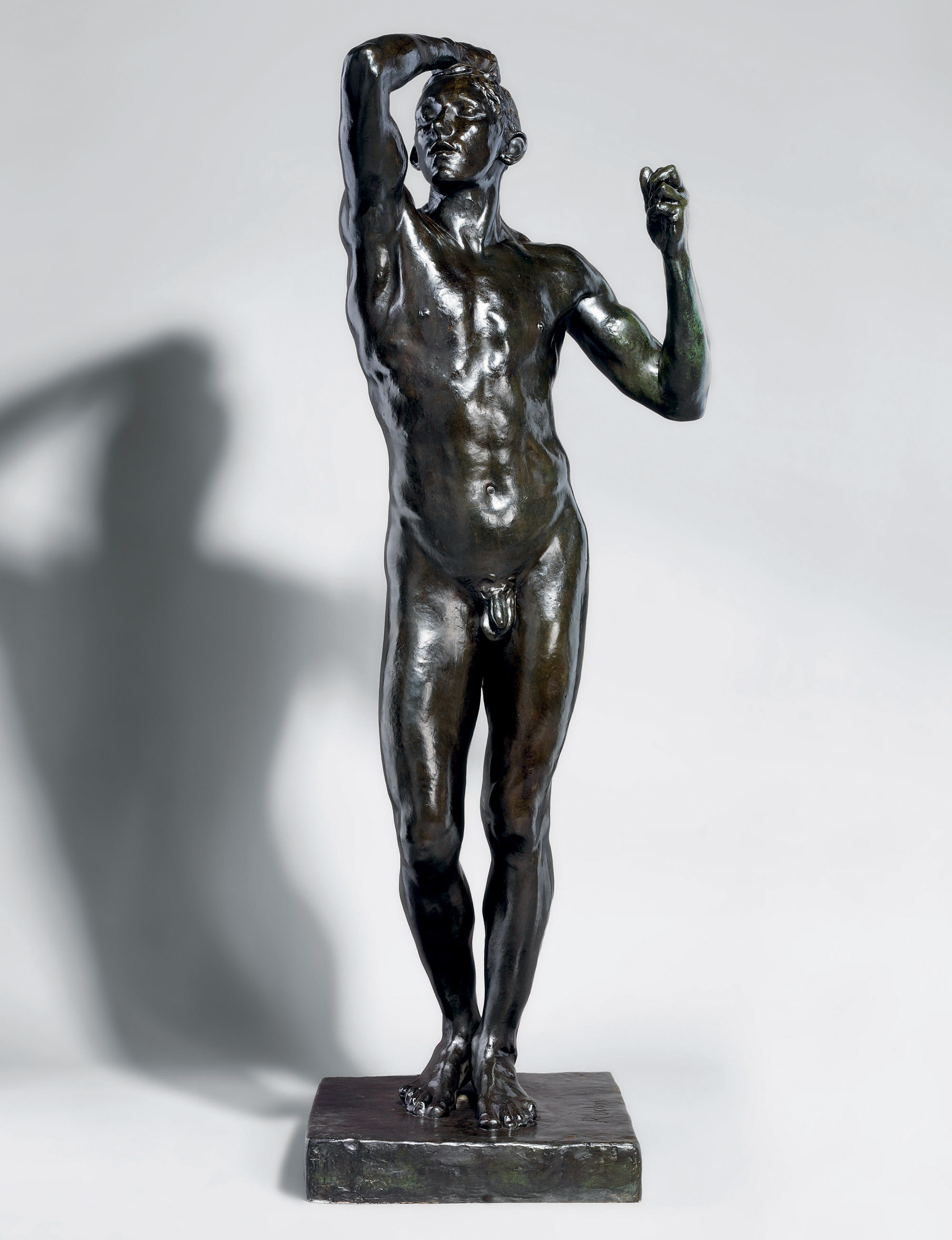 Auguste Rodin (1840-1917), L&rsquo;&acirc;ge d&rsquo;airain, Conceived in 1875-77. Bronze with black and green patina. Height: 71⅛ in (180.5 cm). Cast between 1902 and 1917. Sold for &pound;3,401,250 on 23 June 2010 at Christie&rsquo;s in London