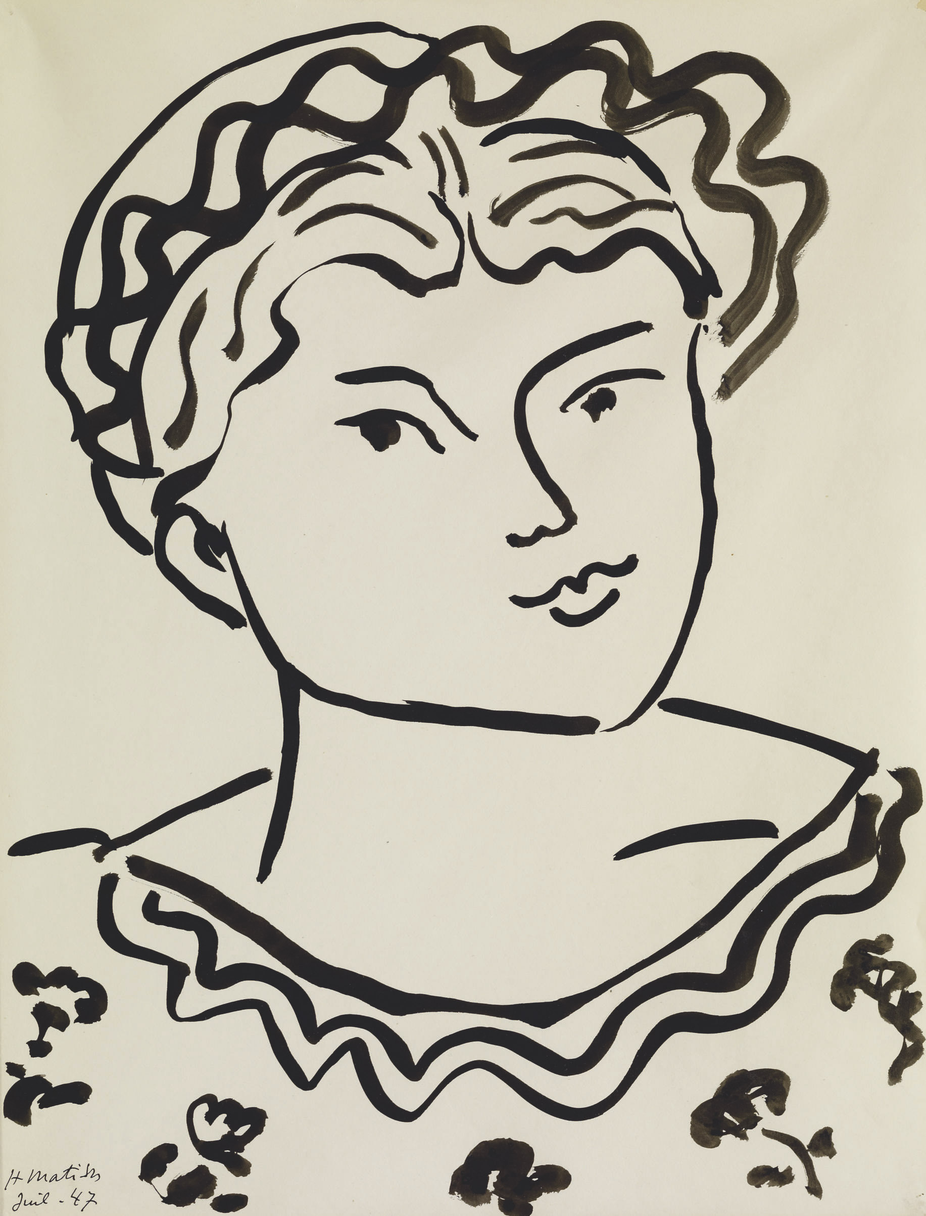 Tête d'une jeune fille 
