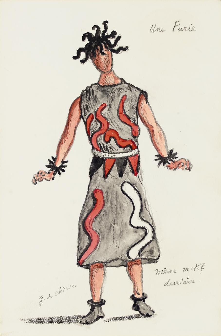 Bozzetto per l'opera Orfeo di Gluck: Costume per una furia 
