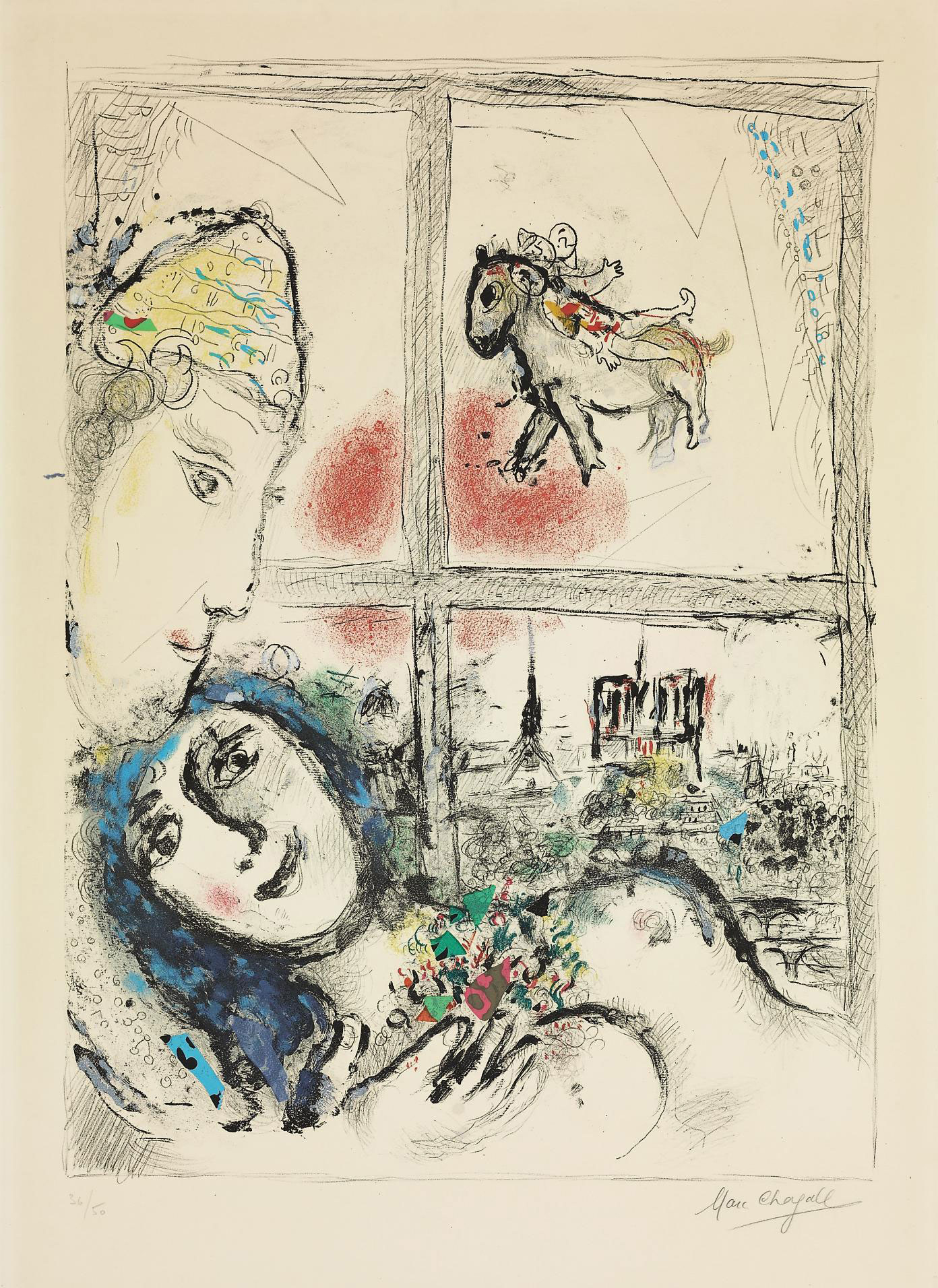 Marc Chagall (1887-1985) , Paris de la Fenêtre (Mourlot 599) | Christie's