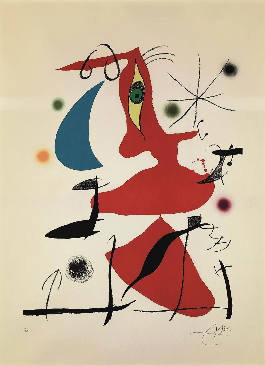 Joan Miro、PEINTURE OVALE、画集画、新品額装付 Joan Miro、PEINTURE OVALE、画集画、新品額装付