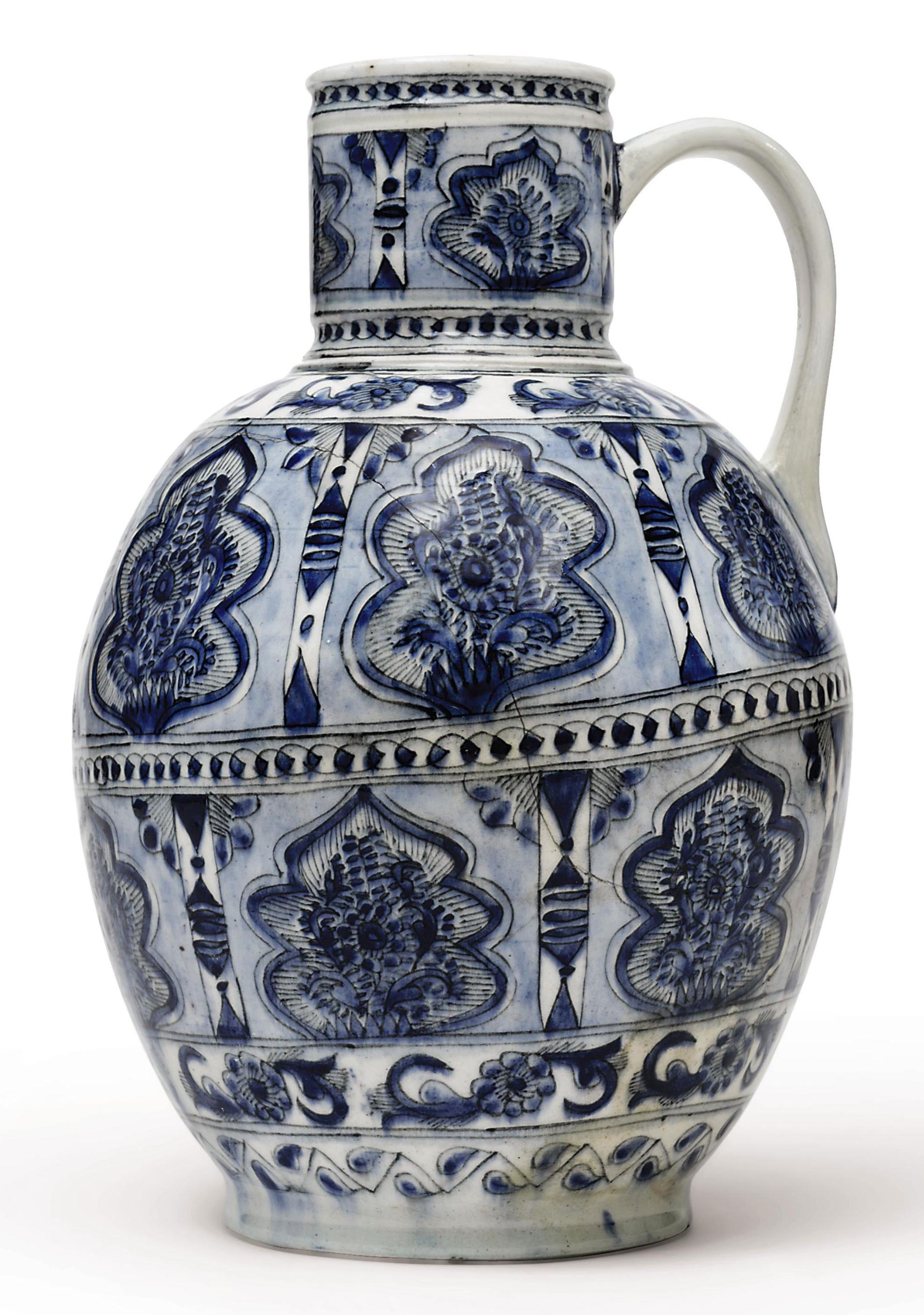 a large kutahya pottery ewer