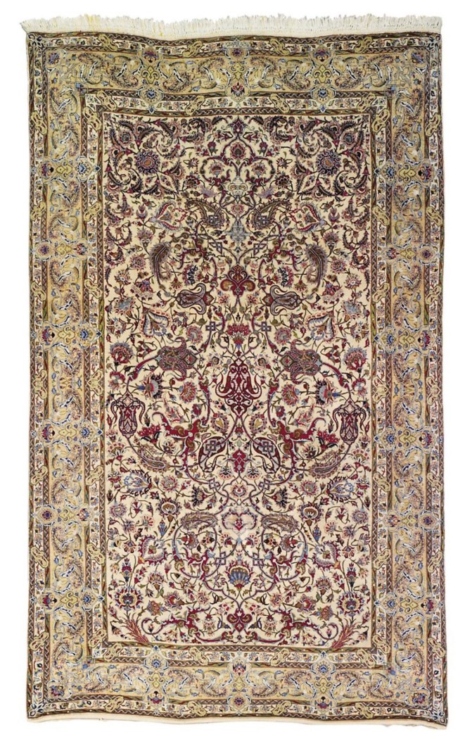 A PAIR OF SILK KASHAN RUGS