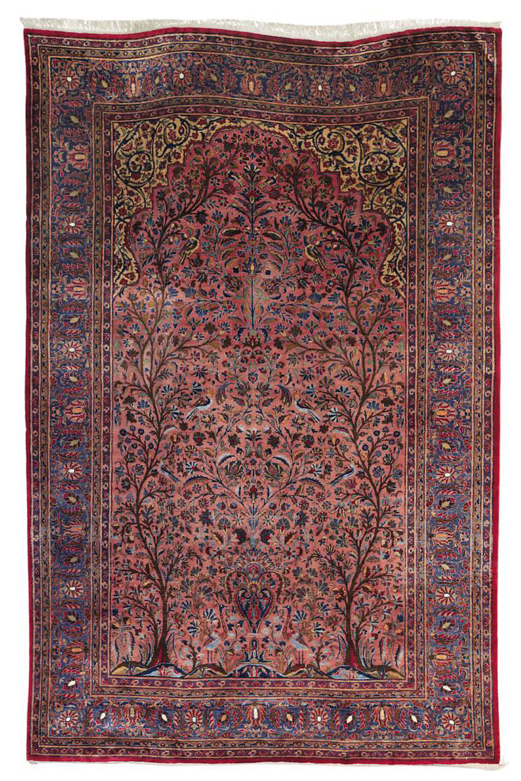 A SILK KASHAN PRAYER RUG , CENTRAL PERSIA, CIRCA 1920 | Christie's