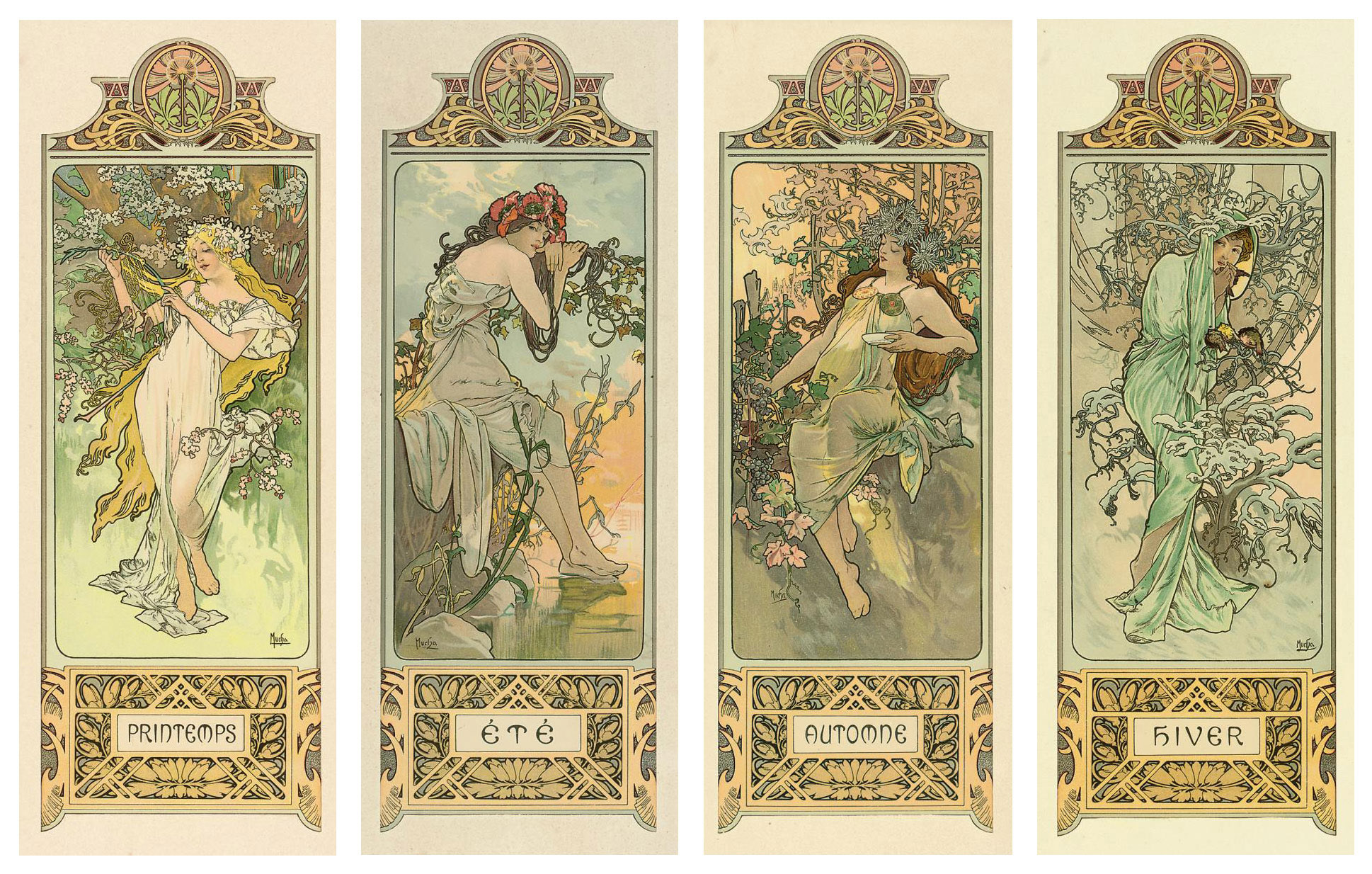 ALPHONSE MUCHA (1860-1939) , LES SAISONS , 1900 | Christie's