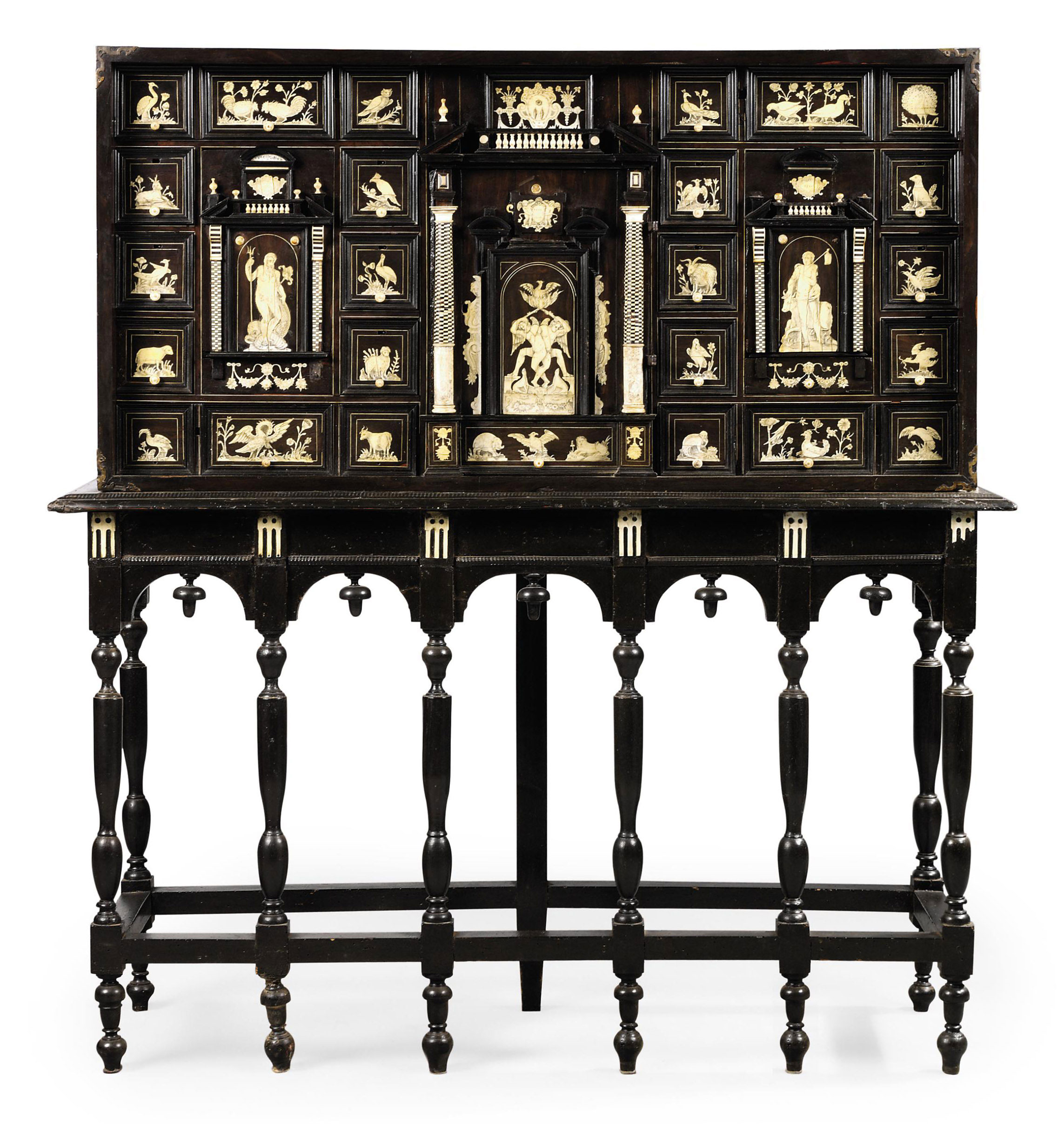 A NORTH ITALIAN IVORYINLAID EBONY , LATE 17TH CENTURY