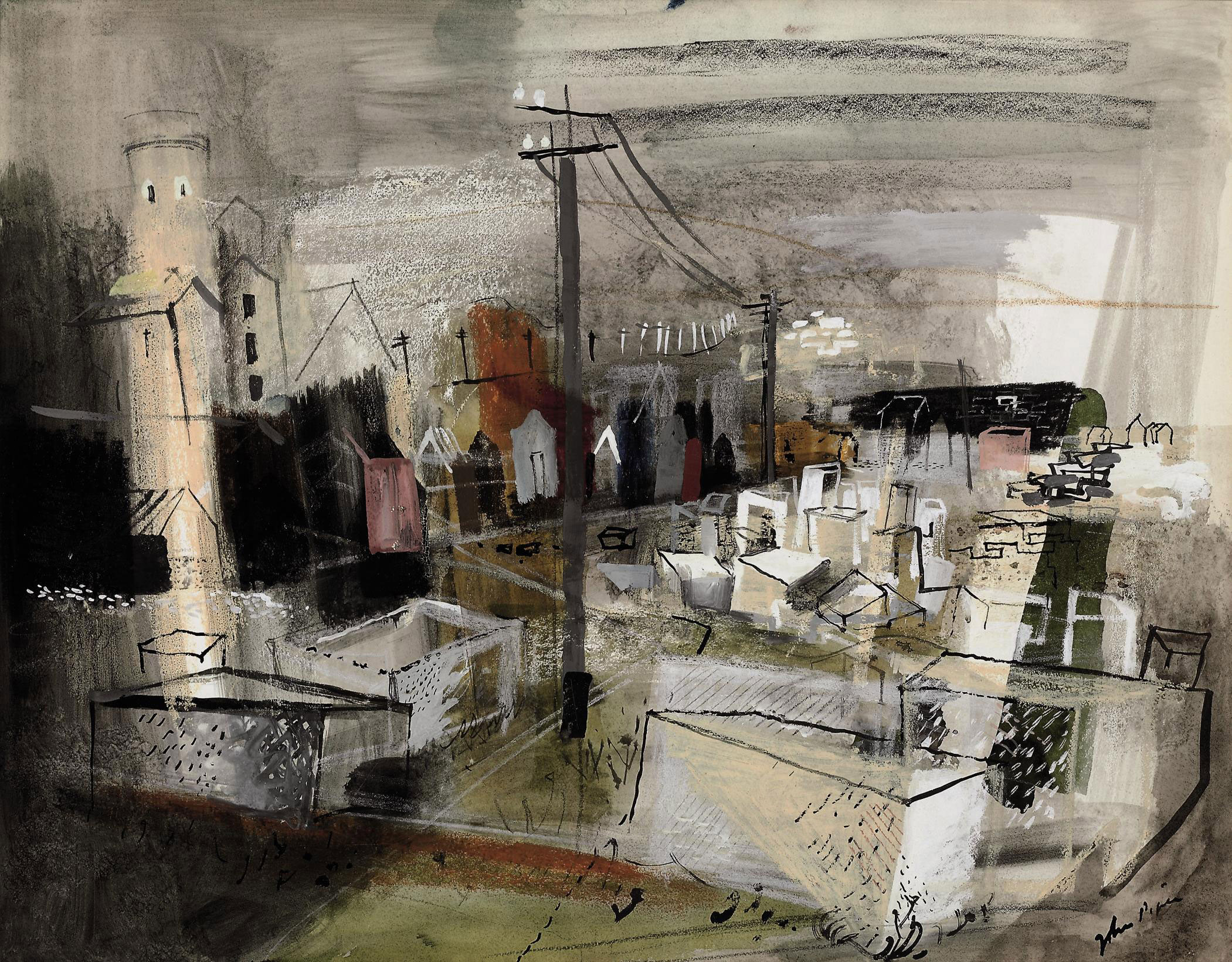 John Piper, C.H. (19031992) , Portland Stone, quarry perspective