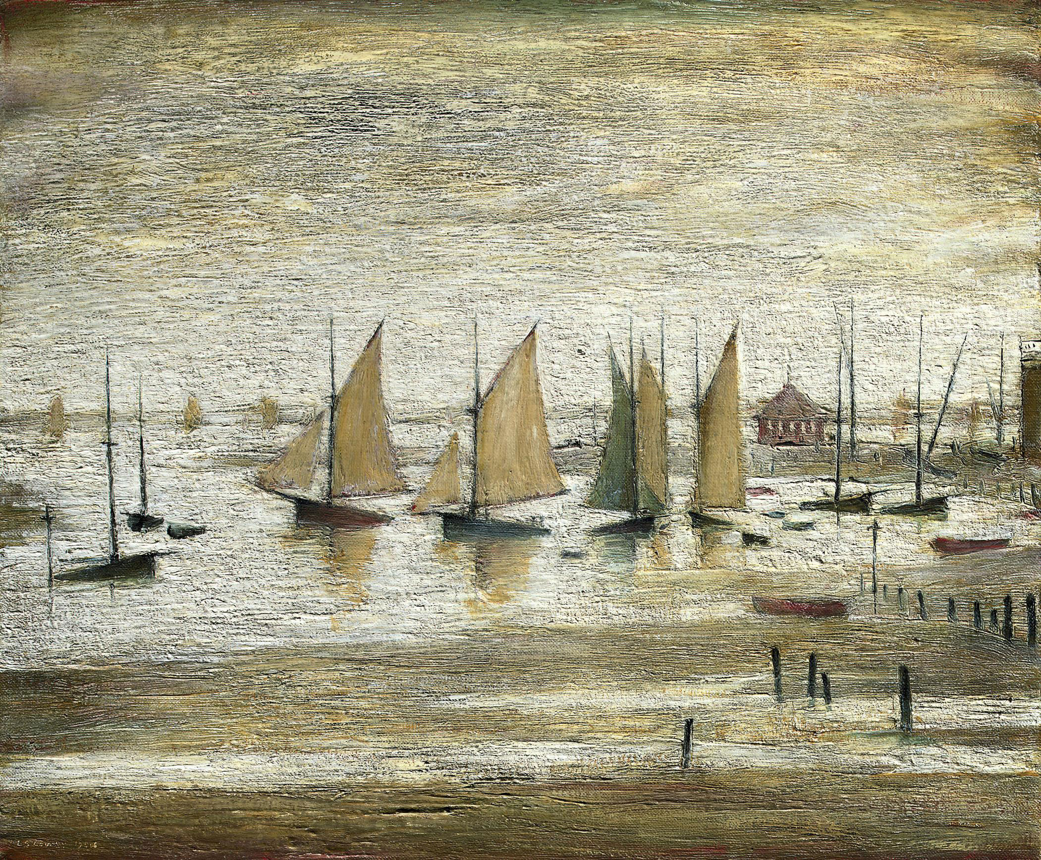 Laurence Stephen Lowry R A 1887 1976 Yachts At Lytham