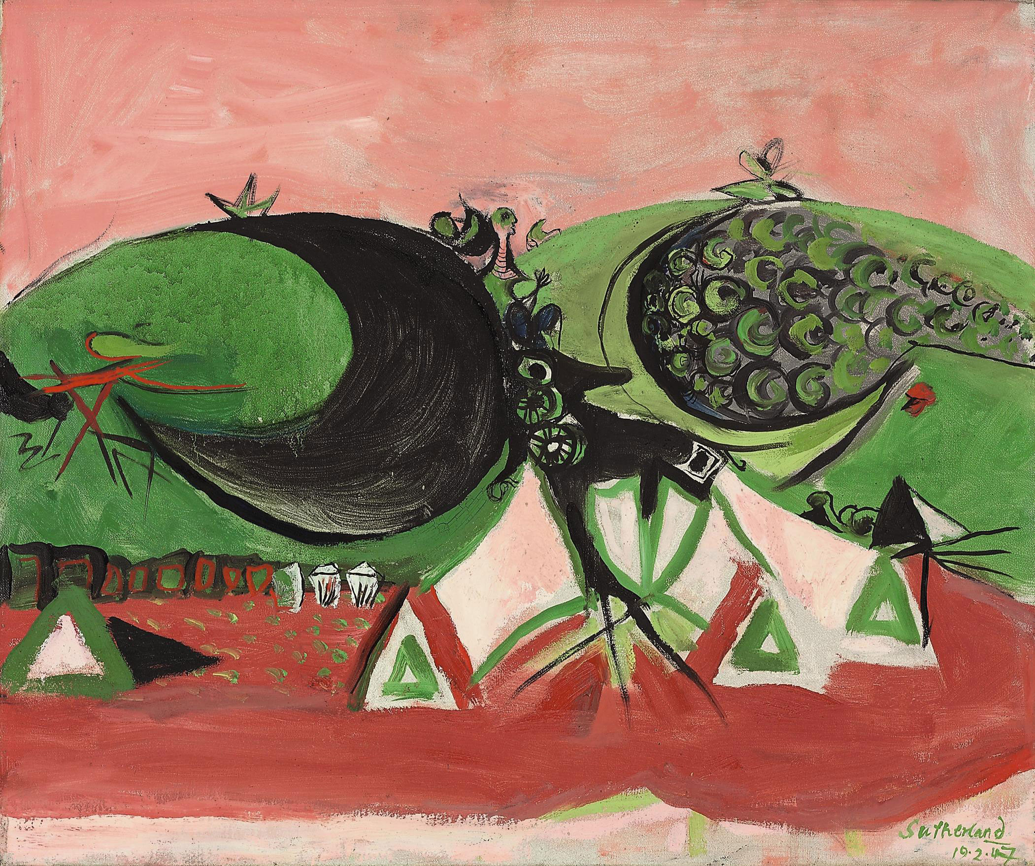 Graham Sutherland O.M.、THE SHIPWRECK Graham Sutherland, O.M. (1903-1980) , Coast with Hills