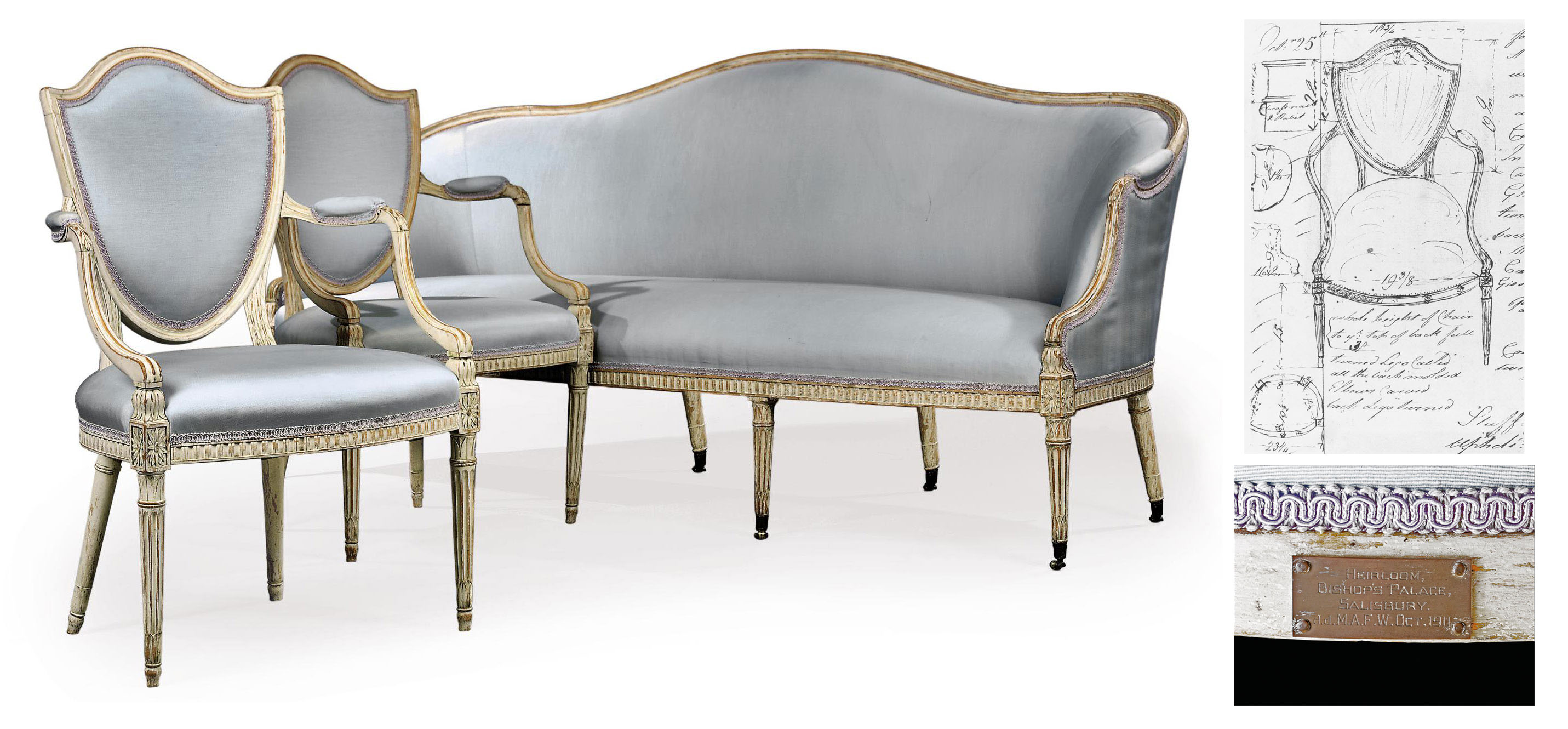 A Suite Of George Iii White Painted Seat Furniture