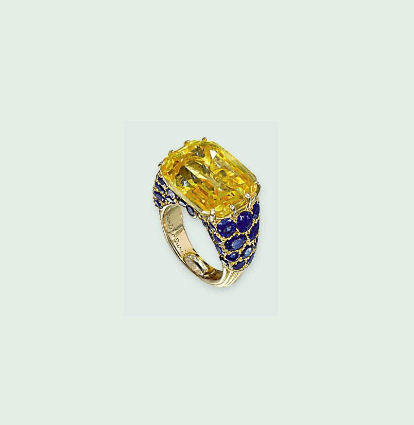 cartier yellow sapphire ring