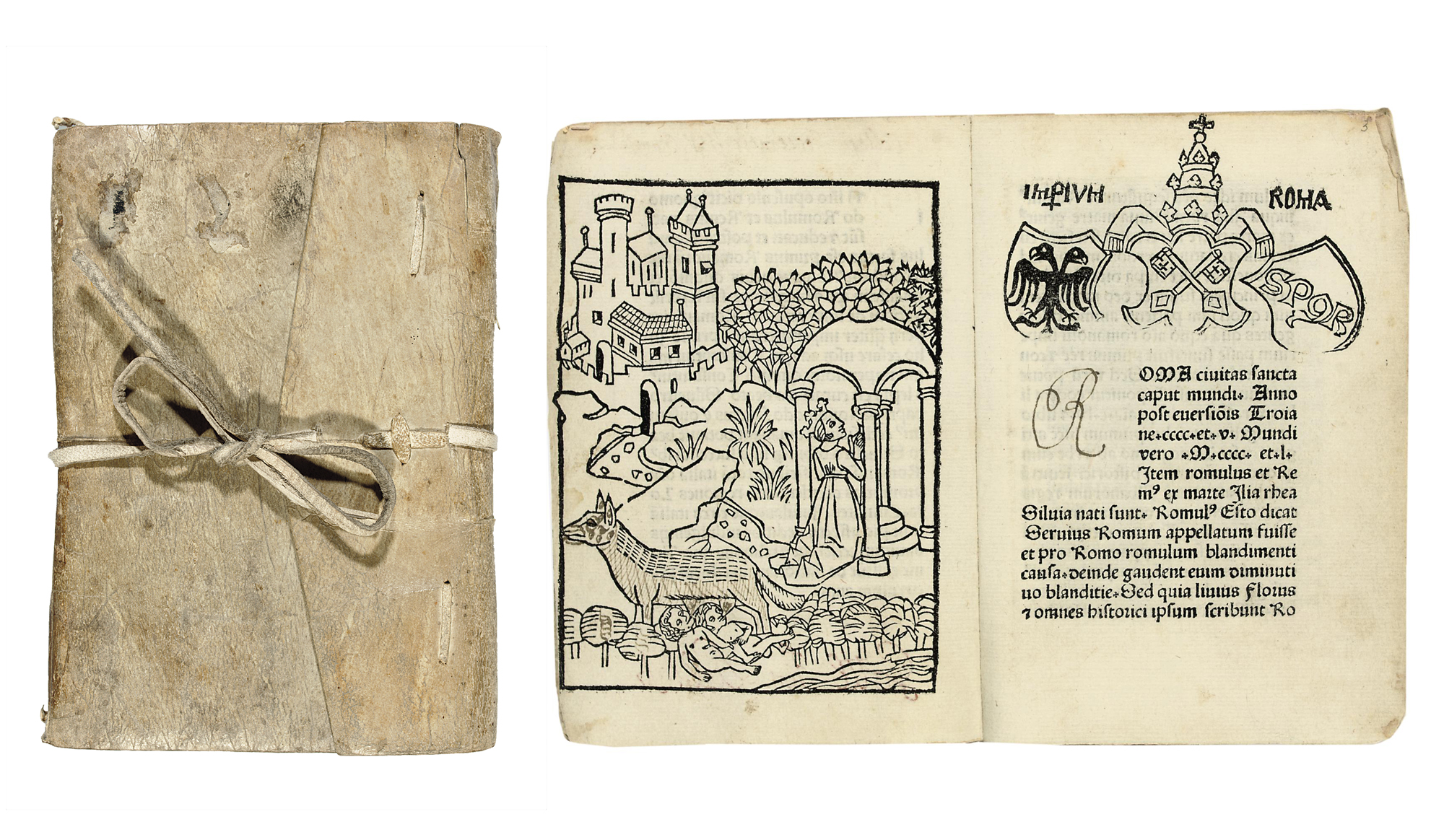 MIRABILIA ROMAE Historia et descriptio urbis Romae. pseudo AEGIDIUS ROMANUS. Oratio de S. Veronica. Indulgentiae ecclesiarum principalium urbis Romae. Rome Andreas Freitag not before 1485 and not afte...