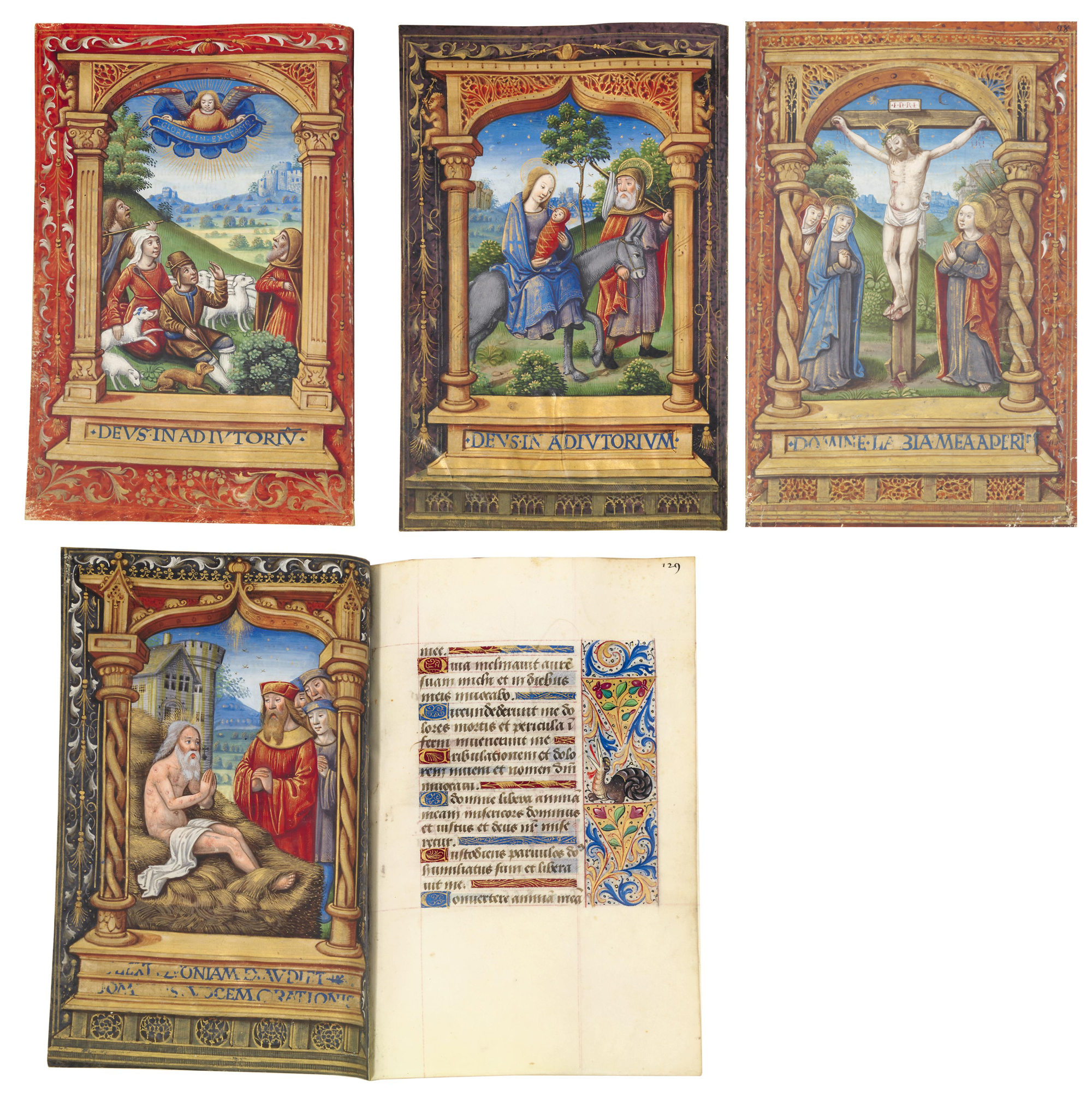 Book Of Hours Use Of Rome In Latin Illuminated Manuscript On Vellum
