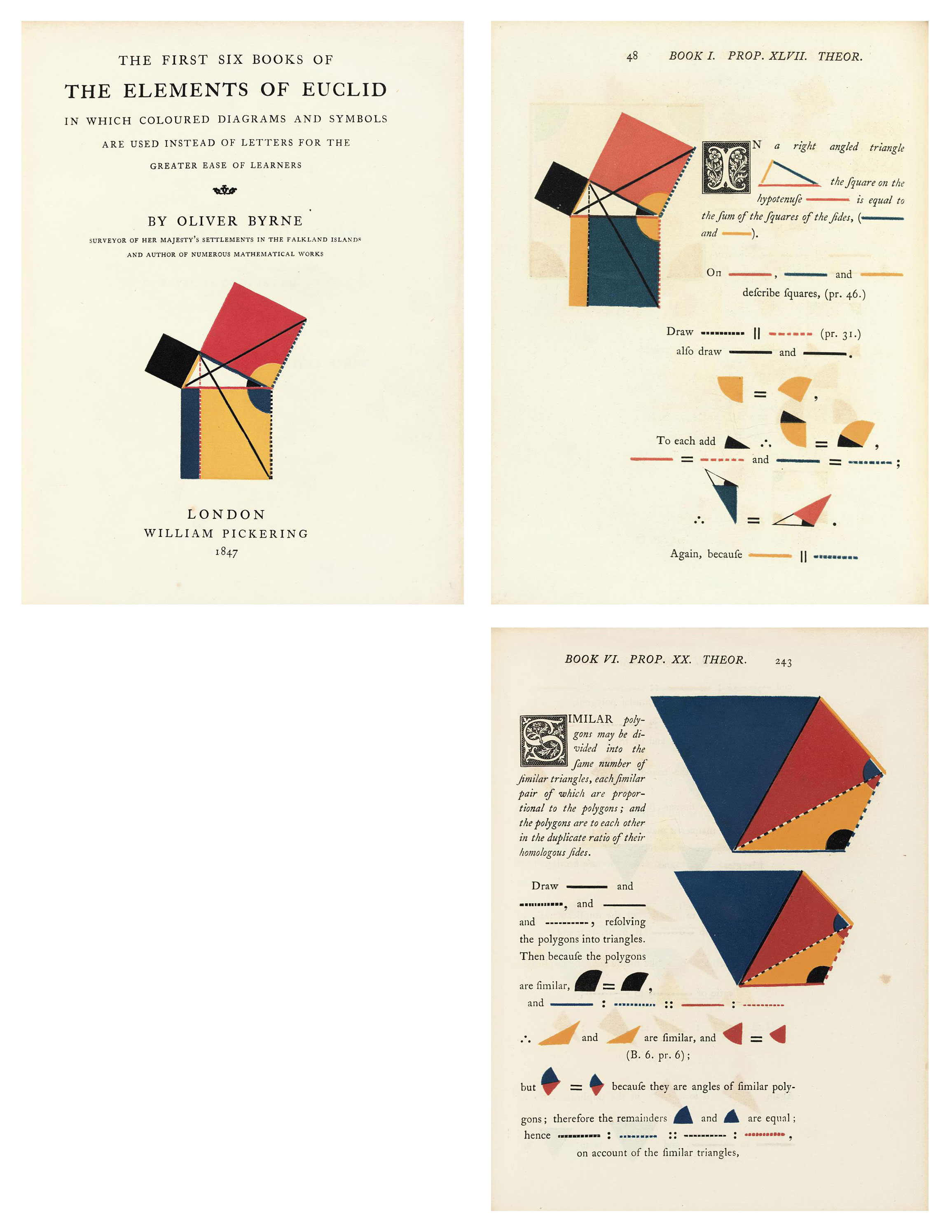 Euclid Byrne Oliver C 1810 C 1880 The First Six Books Of The Elements Of Euclid In Which Coloured Diagrams And Symbols Are Used Instead Of Letters For The Greater Ease Of Learners London