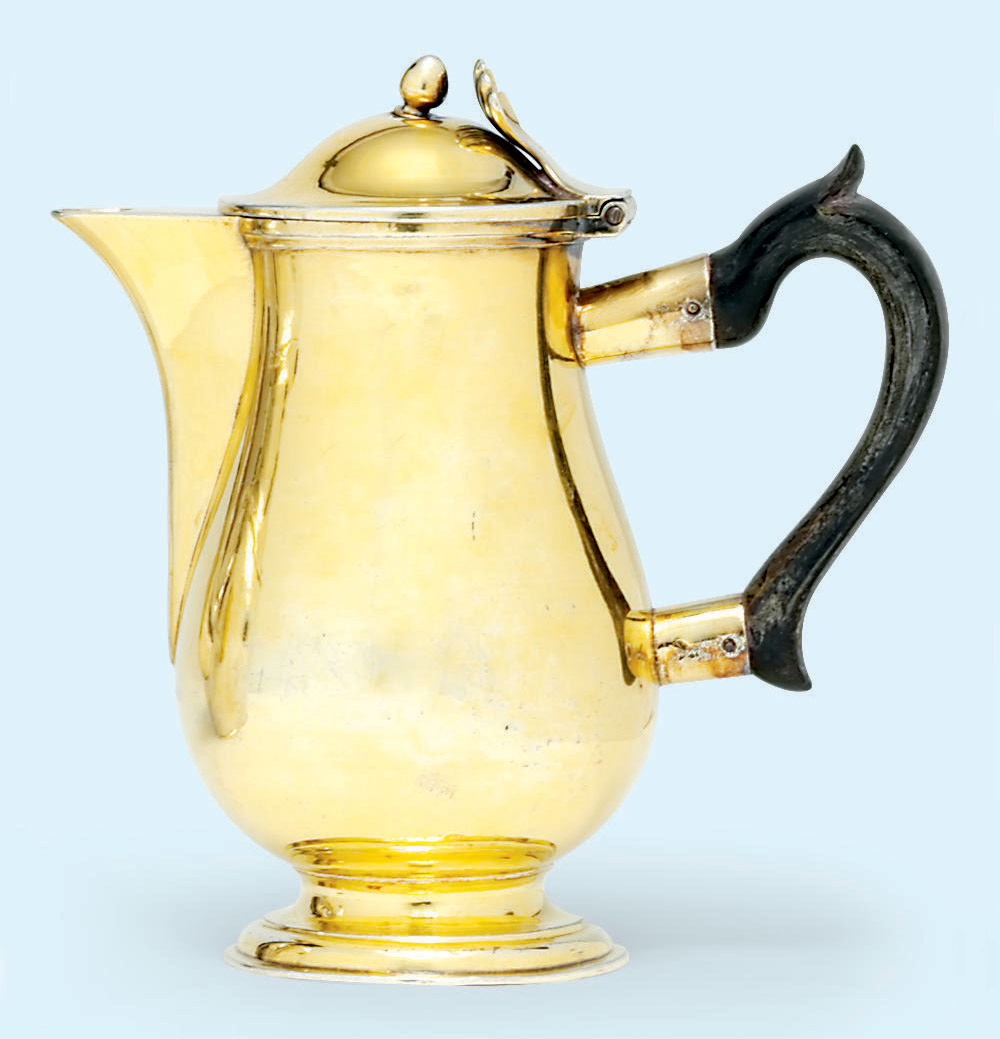 A RUSSIAN SILVERGILT HOTMILK JUG , MARK OF ANNA YEGOROVNA YAKOVLEVA