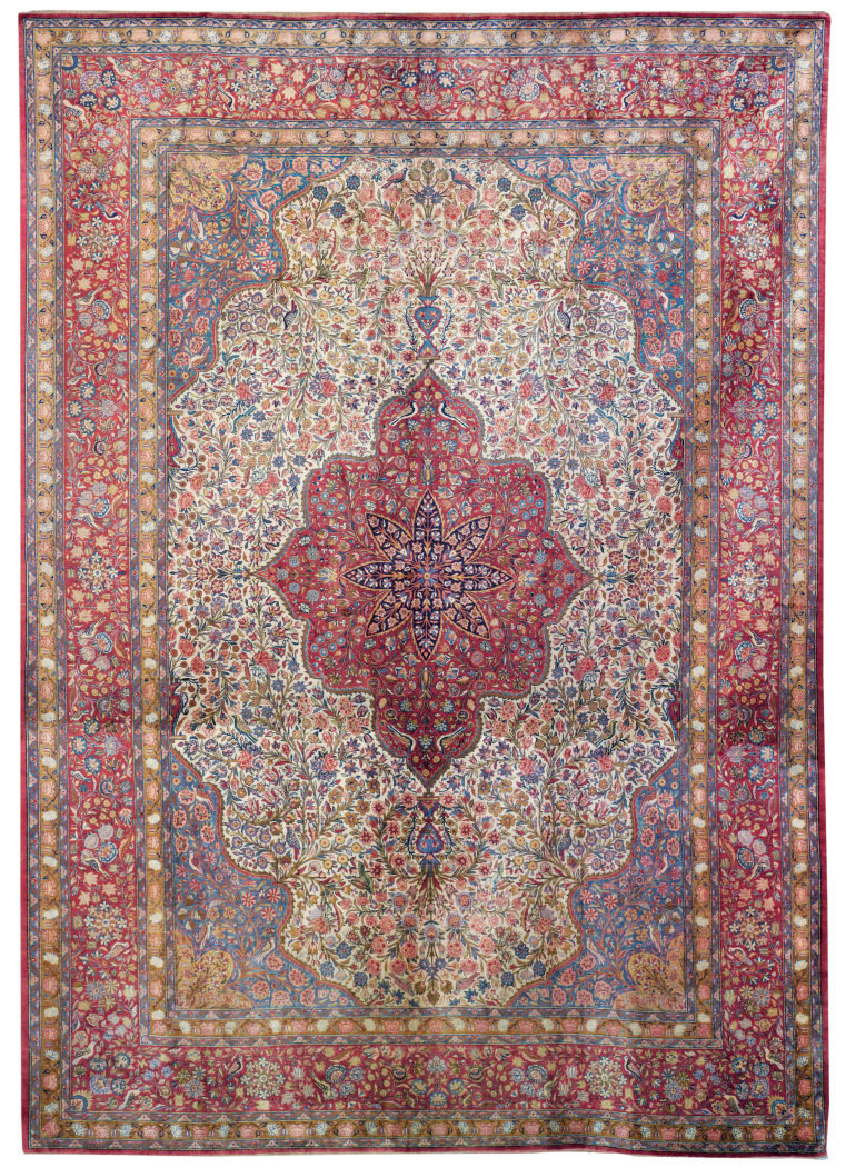 A SILK KASHAN CARPET