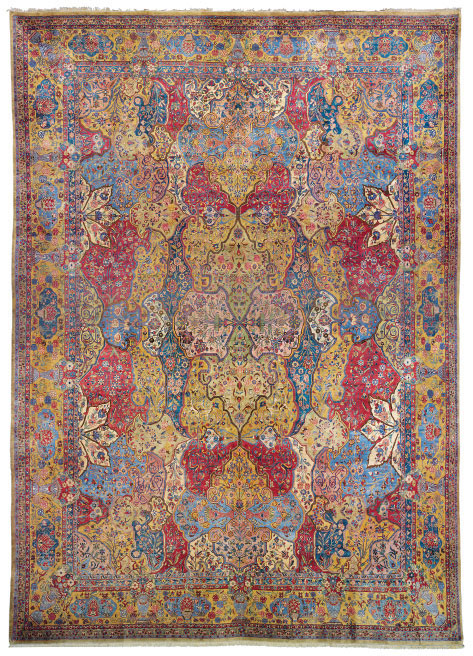 A SILK KASHAN CARPET
