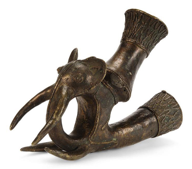 FOUR CAMEROON CASTBRASS PIPE BOWLS Christie's