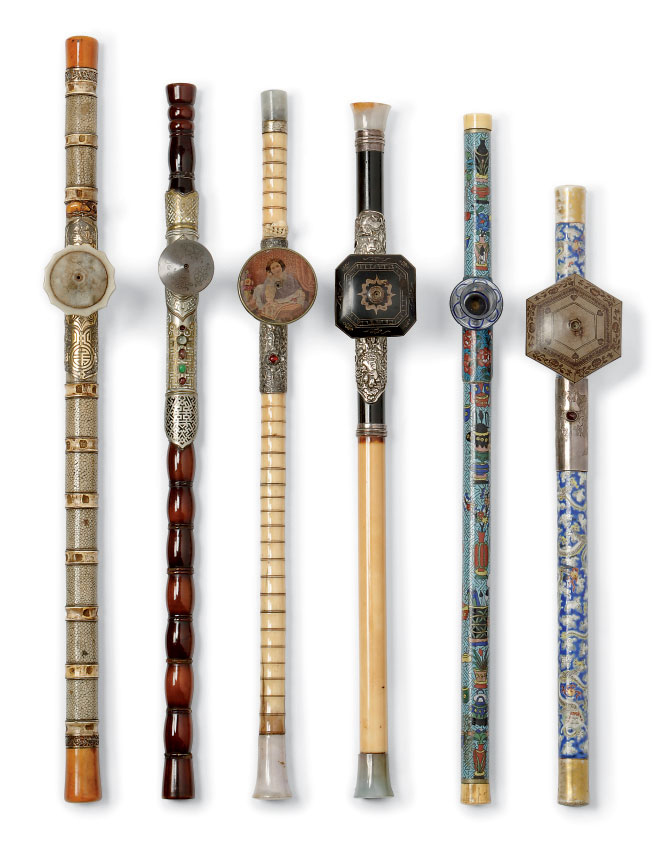 SIX CHINESE OPIUM PIPES