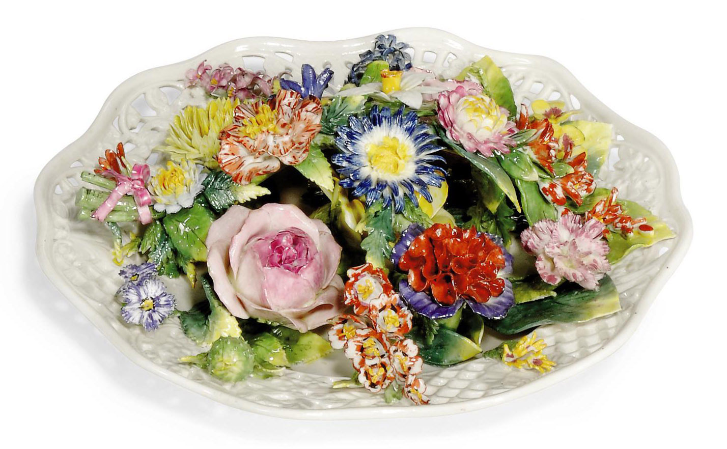 A GERMAN PORCELAIN FLOWERENCRUSTED PLATE , MID 19TH CENTURY Christie's