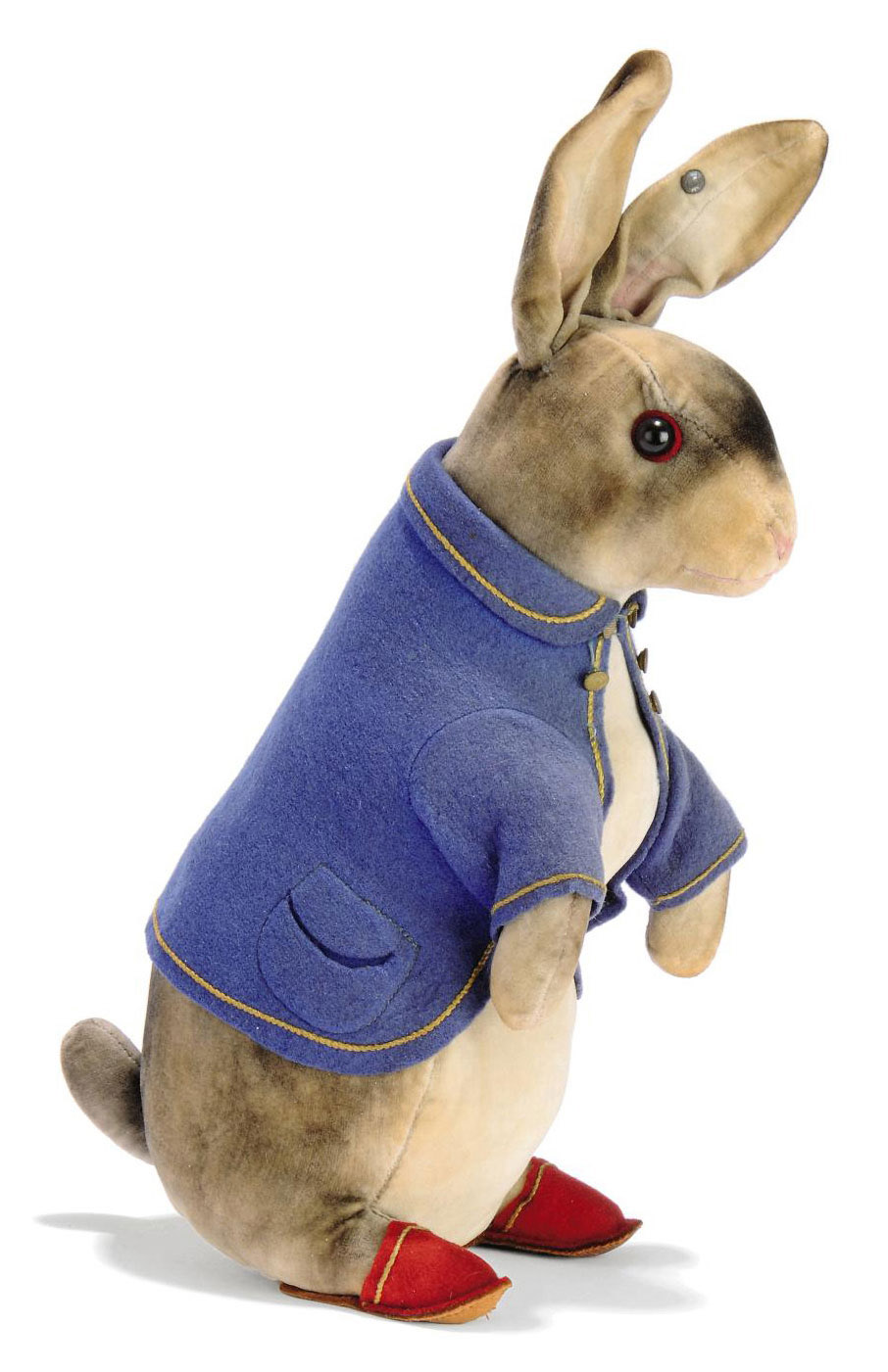 A STEIFF LARGE PETER RABBIT (4428,6), white and grey velvet, black boot ...