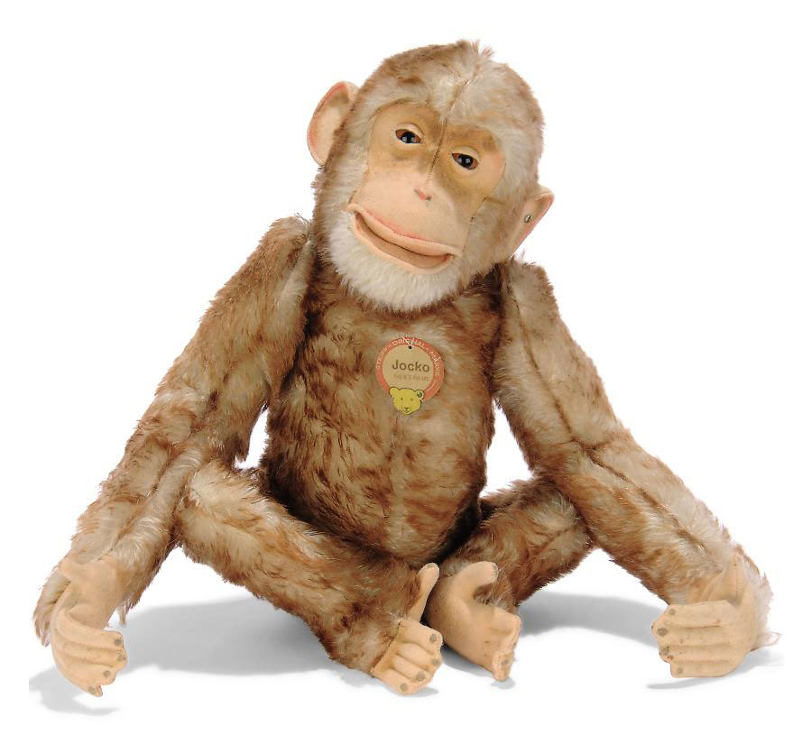 THREE STEIFF MOHAIR JOCKO PUNCH-CHIMPANZEE GLOVE PUPPETS, (317