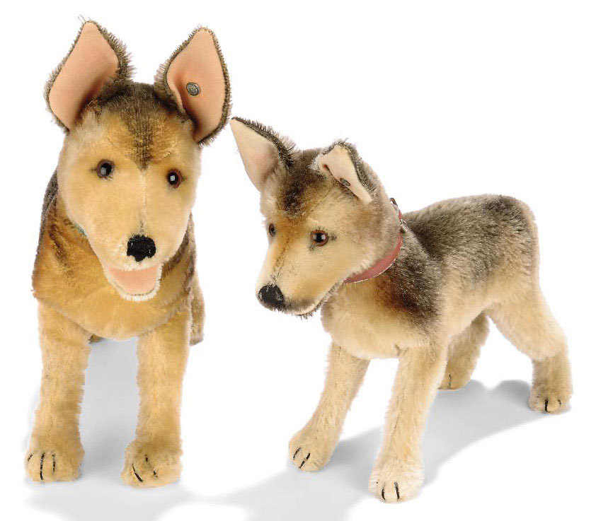 A STEIFF SEATED ARCO GERMAN SHEPHERD, (3322,2), light brown